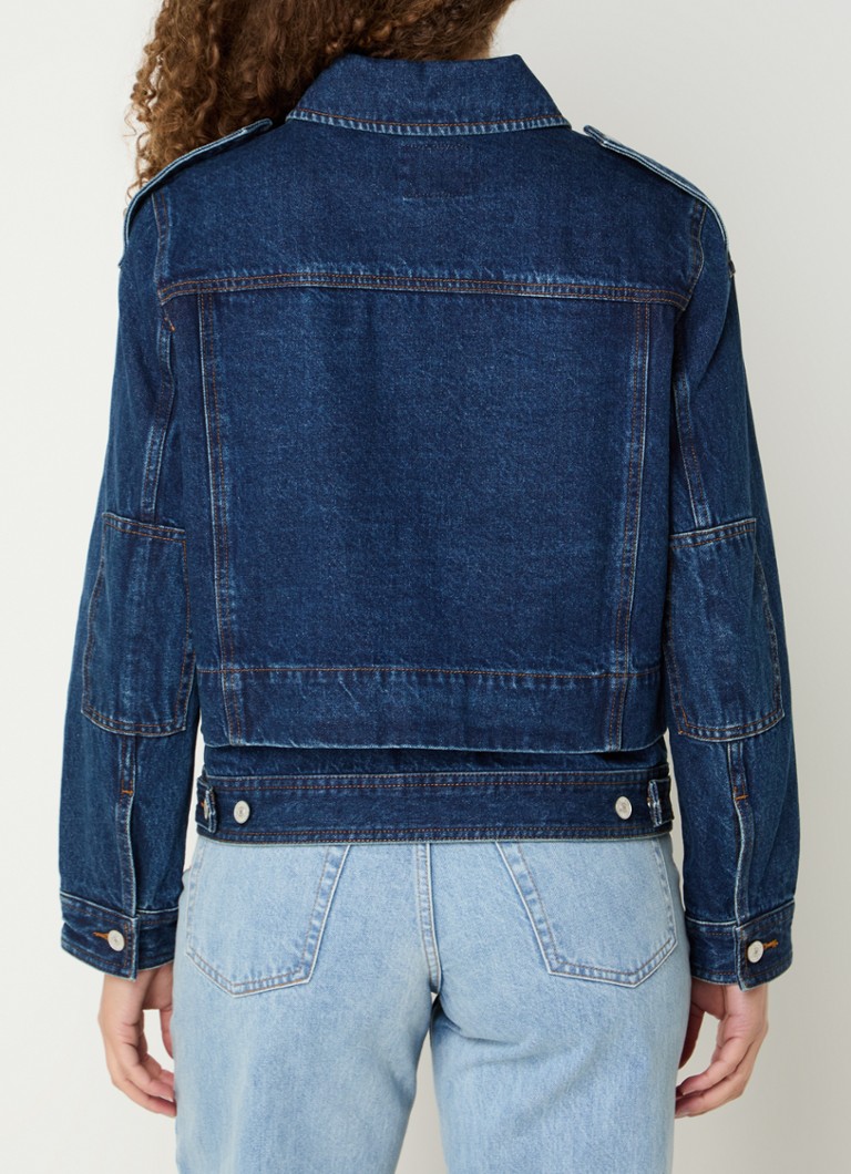 Jachetă Denham Keiko din denim cu buzunare cu clapă