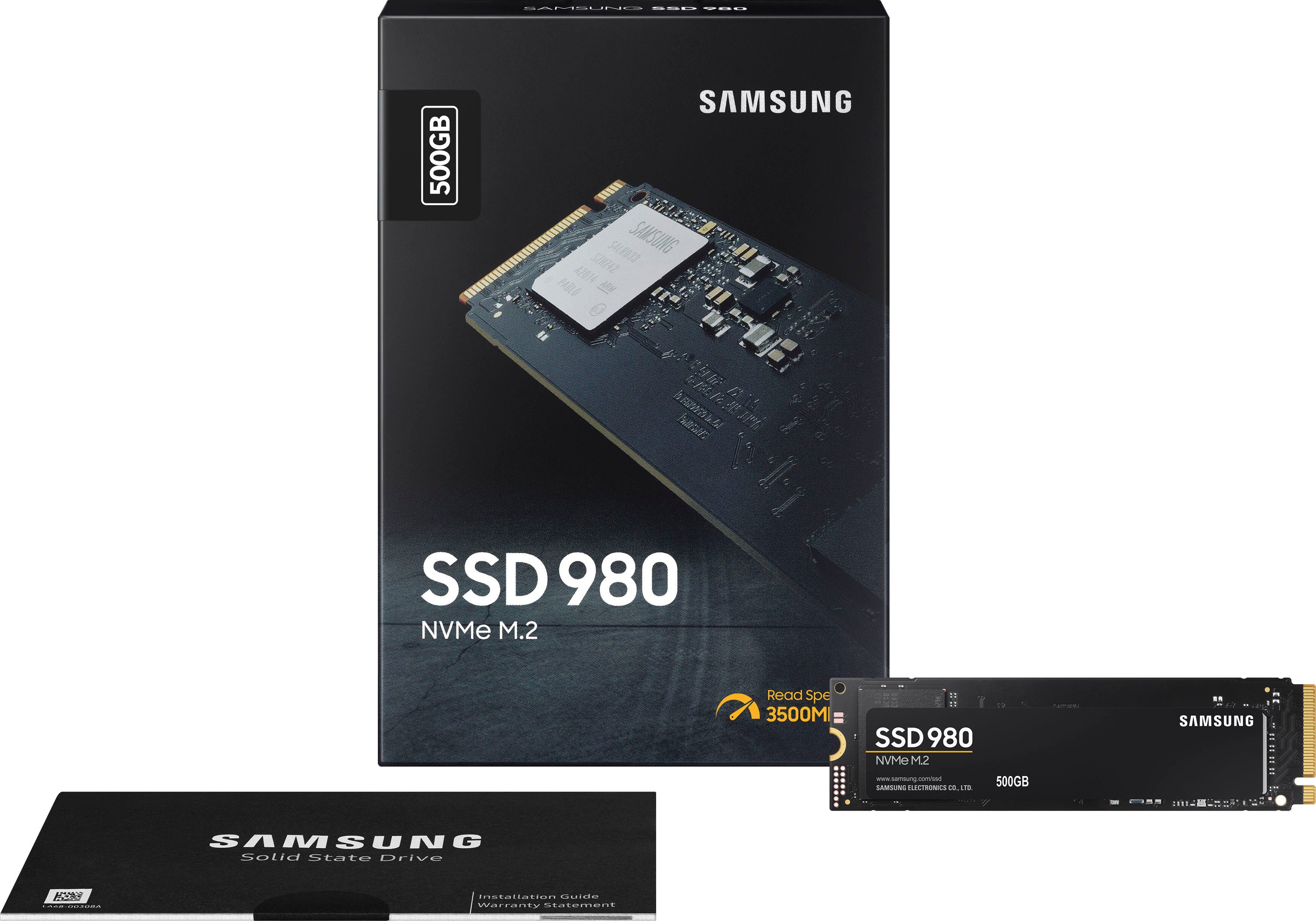 Samsung SSD 980 interne SSD (500 GB) 3100 MB/S Lesegeschwindigkeit, 2600 MB/S Schreibgeschwindigkeit, NVMe