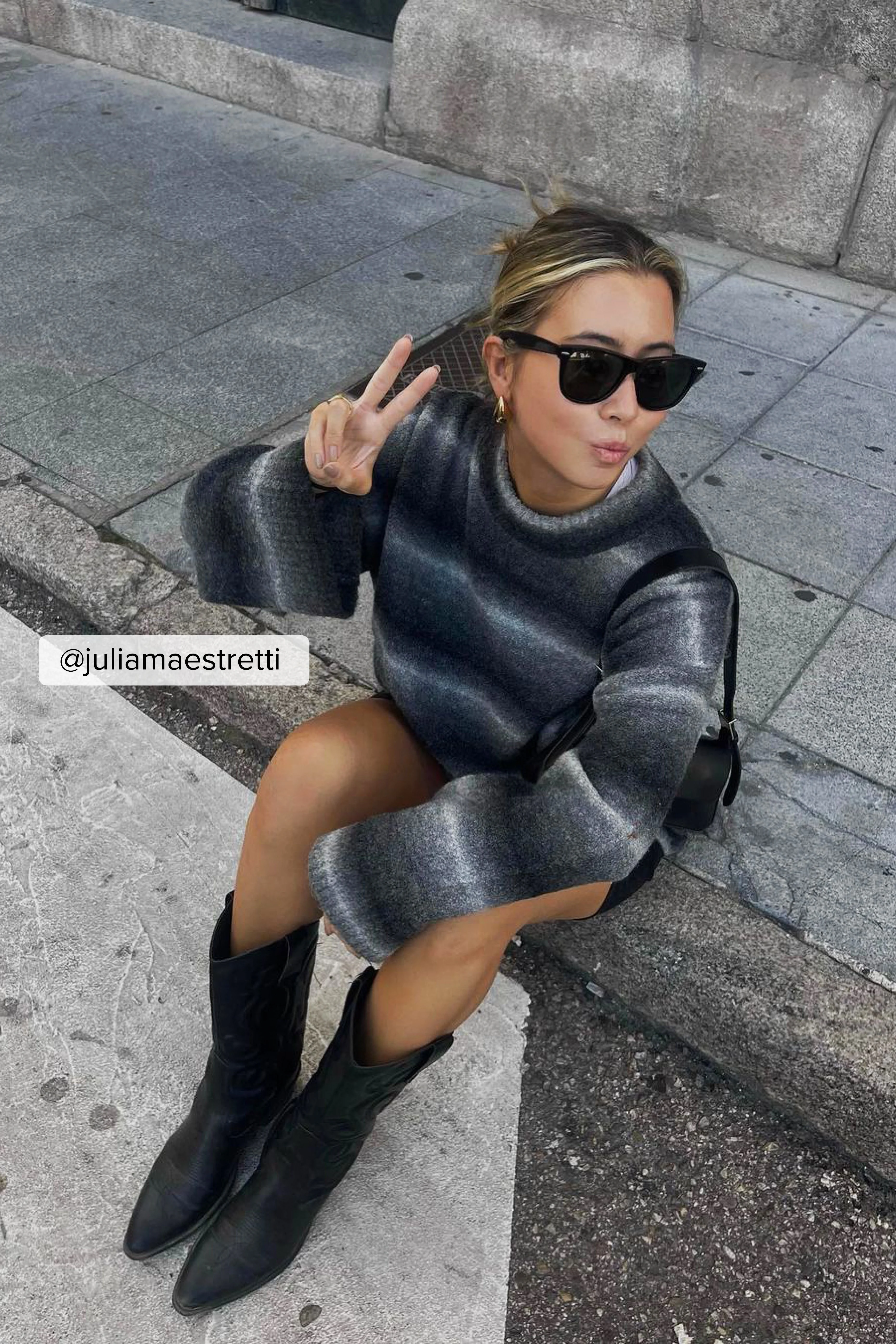 Oversized-Strickpullover mit Ombre-Effekt