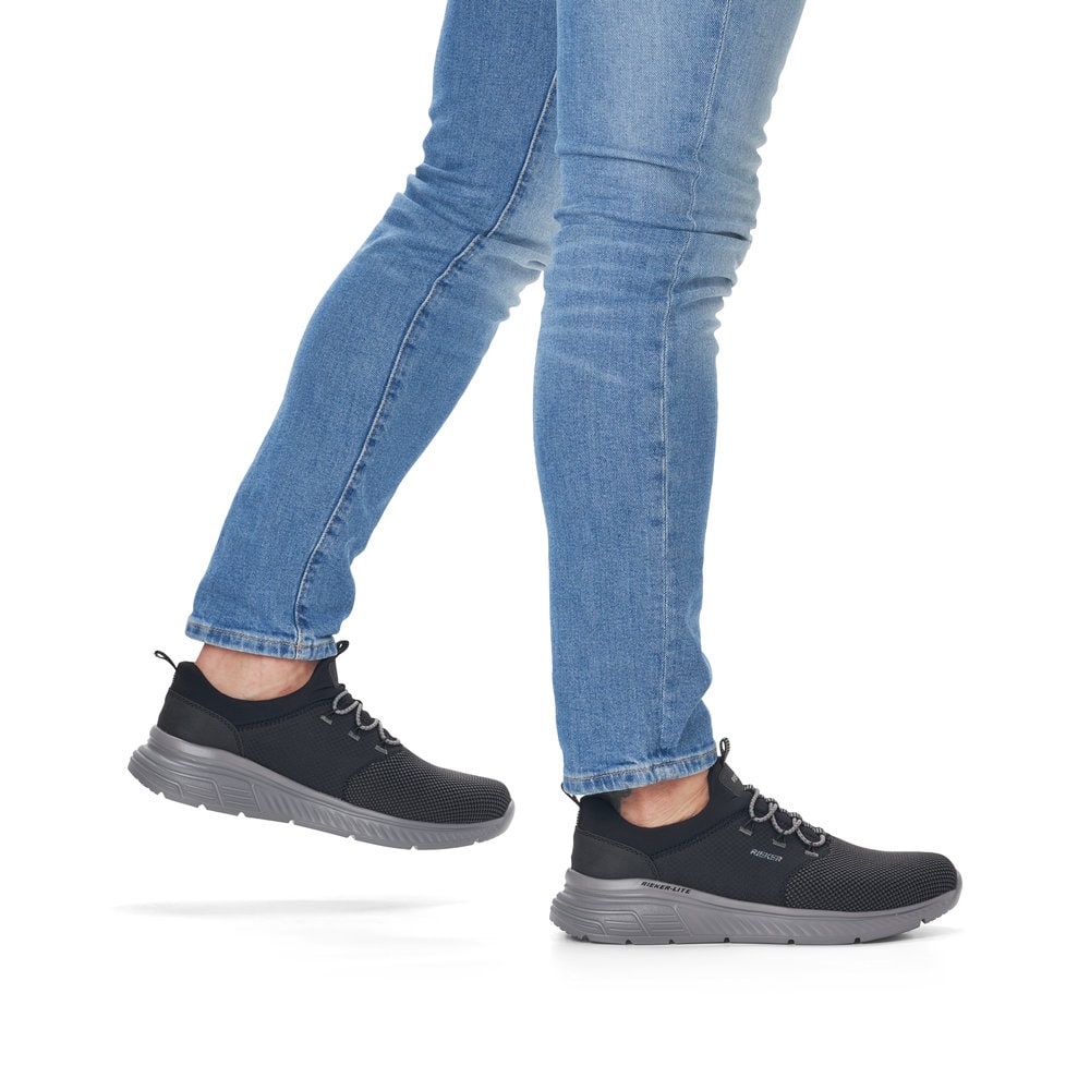 Rieker Herren Slipper asphaltschwarz