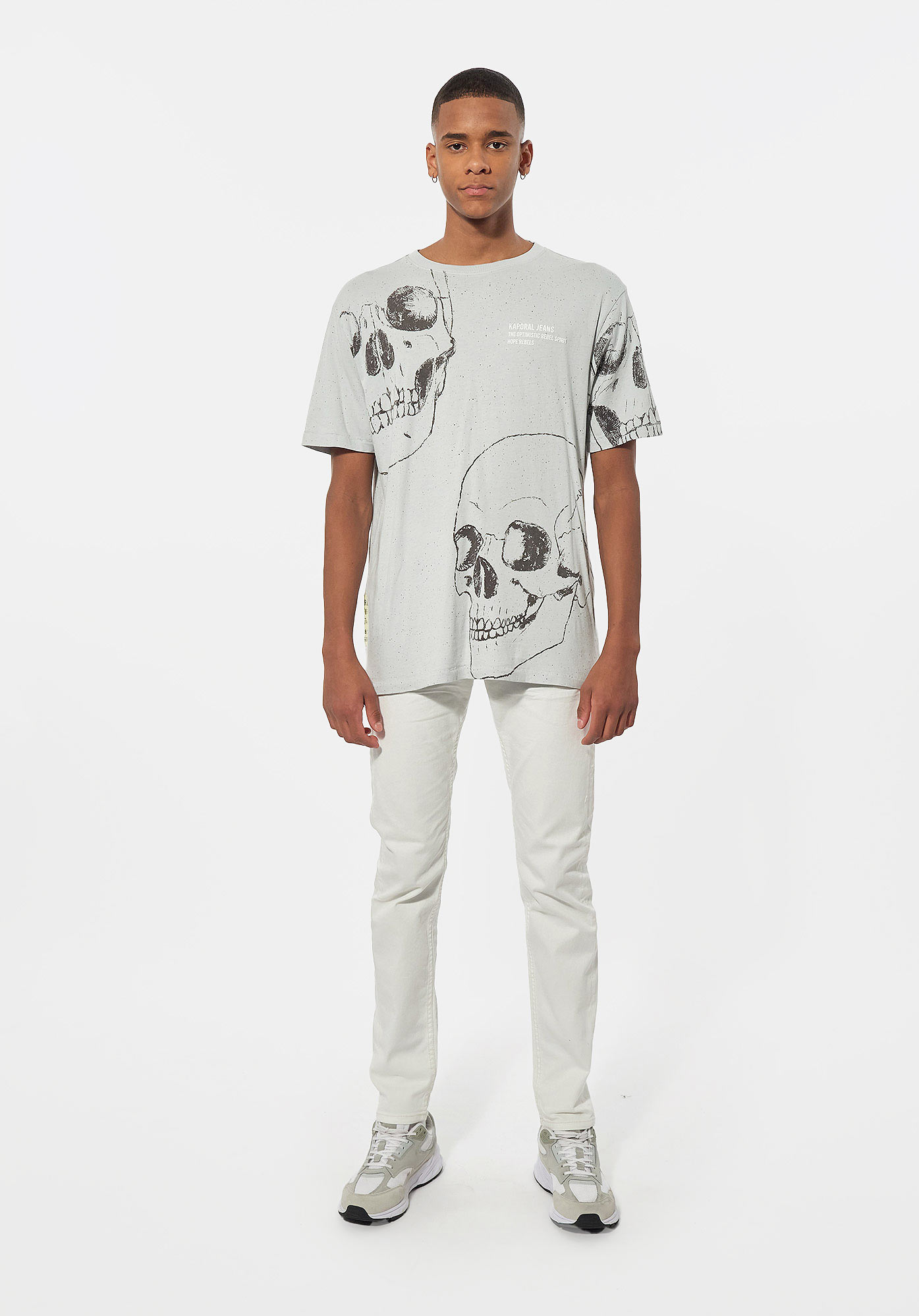 MURDO  T-shirt bleu tête de mort Homme en 100% coton