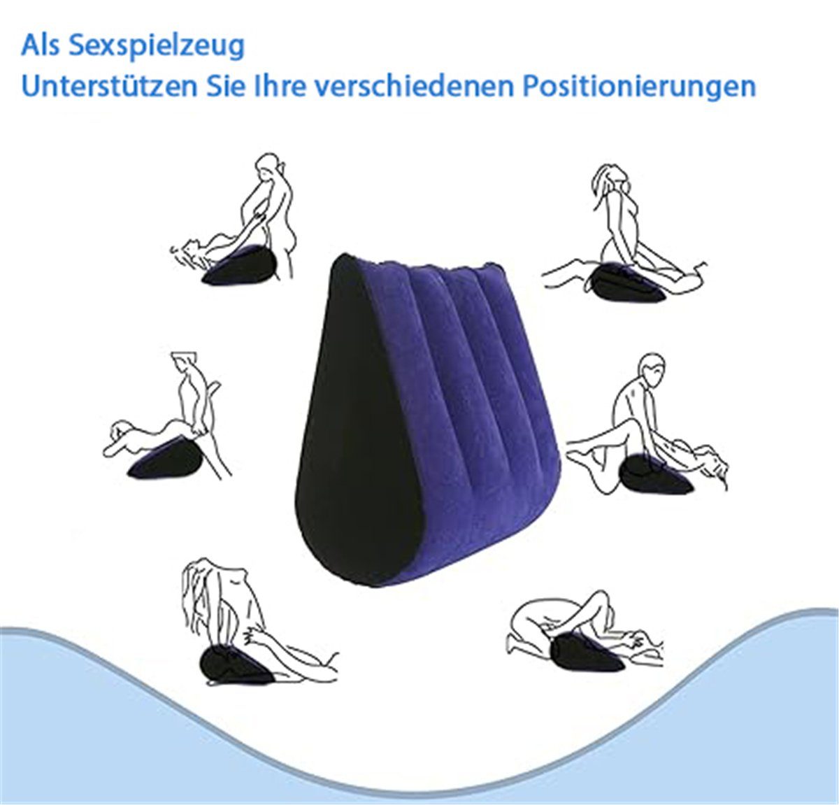 VOCTVTB Haltungskissen Taillenpolster, dreieckig, faltbar, lochloses Sexspielzeug für Paare, 1-tlg.