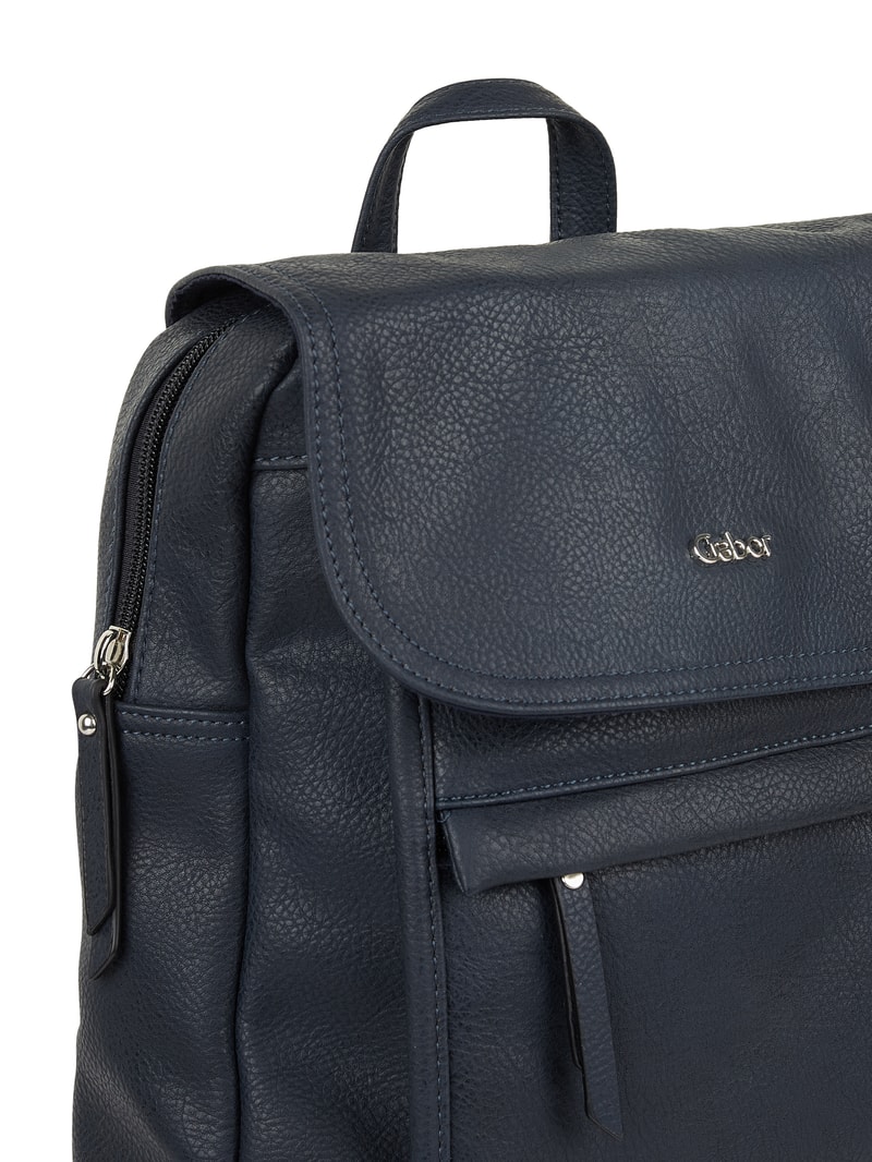 Rucksack in Leder-Optik in marineblau