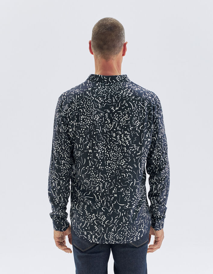 Chemise REGULAR marine LENZING™ ECOVERO™ imprimé graffiti Homme