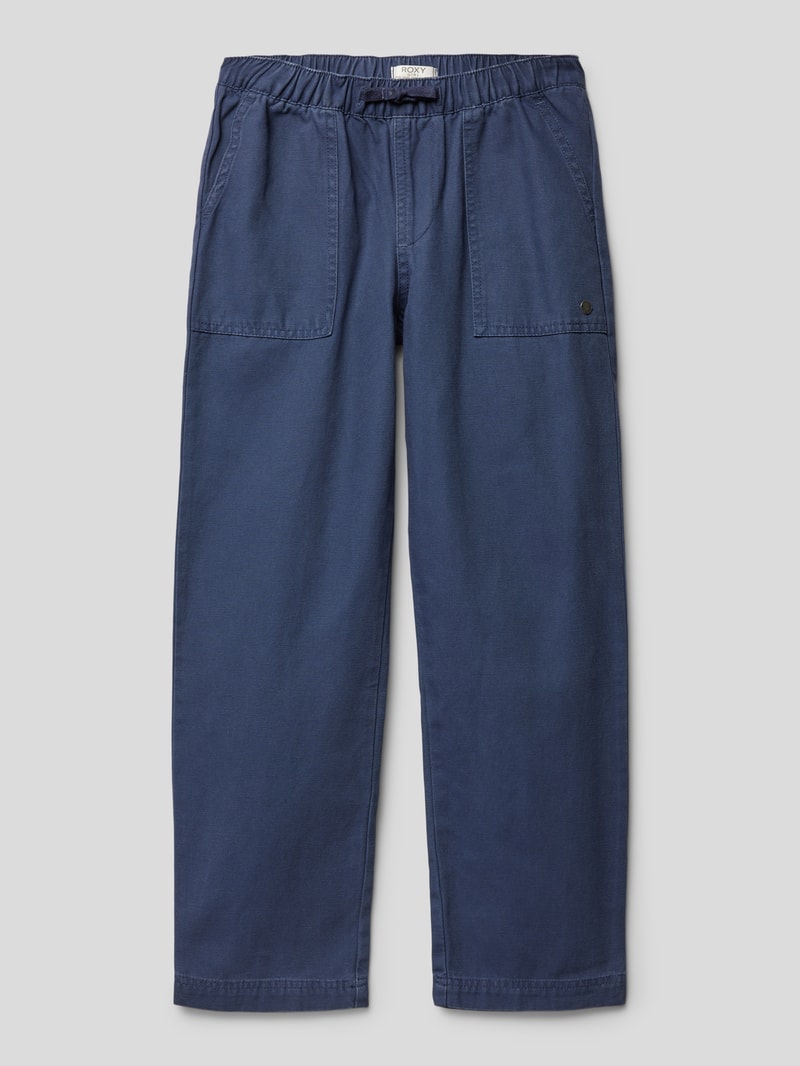 Stoffhose mit elastischem Bund Modell 'ME AND MY GIRLS' in marineblau