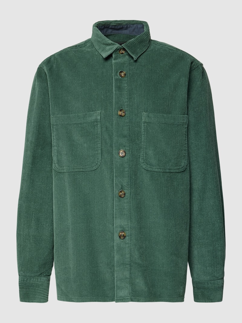 Overshirt aus Cord mit Umlegekragen in lindgrün