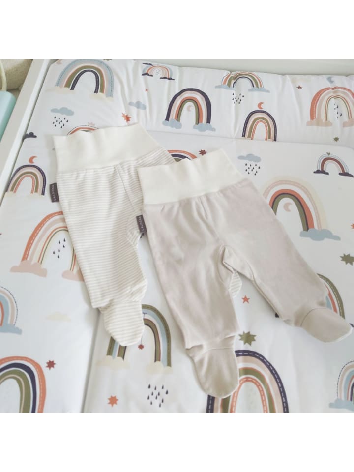 LaLoona Strampelhose 2er Pack - Stripes - Light Taupe - in weiss,beige günstig kaufen 62/68