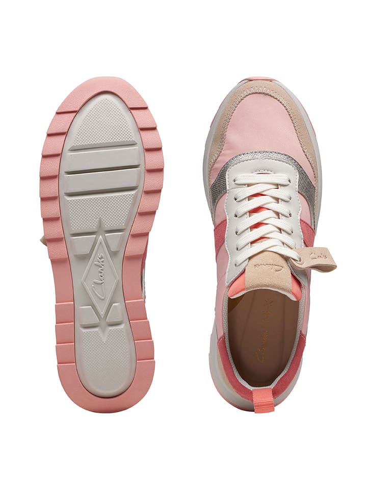 Clarks Leder-Sneakers in Rosa günstig kaufen