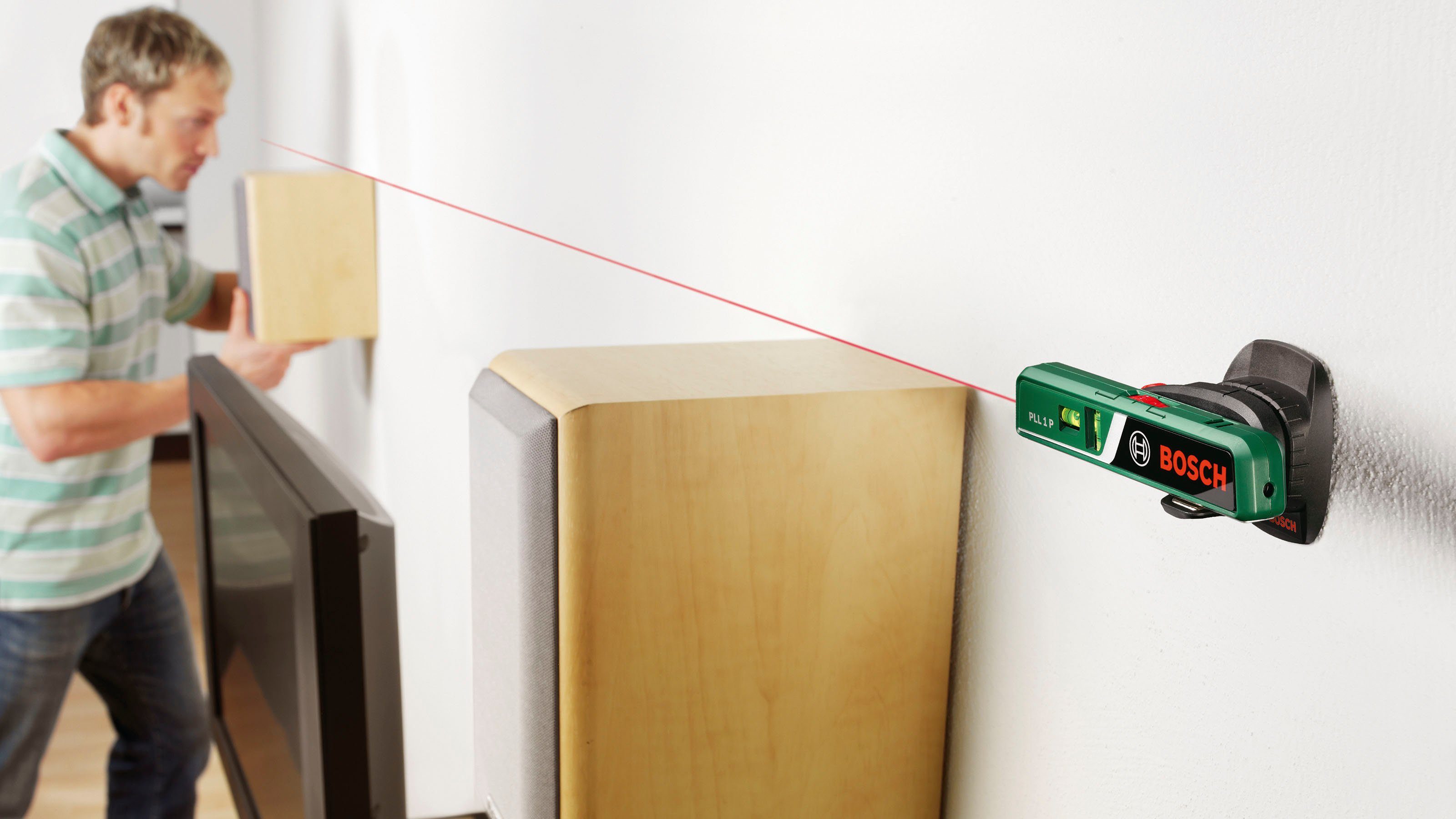 Bosch Home & Garden Lasermessgerät PLL 1 P, mit Wasserwaage, inklusive Batterien