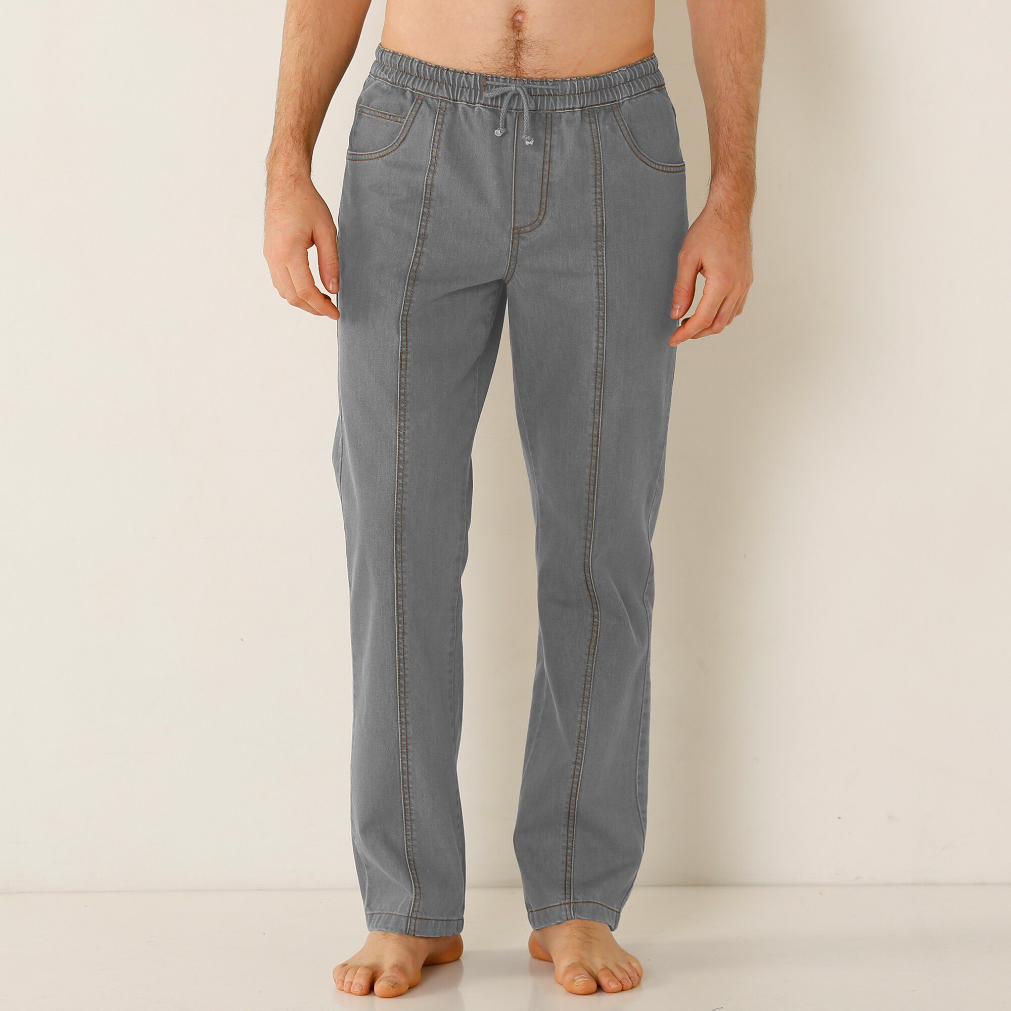Jean denim léger taille élastiquée