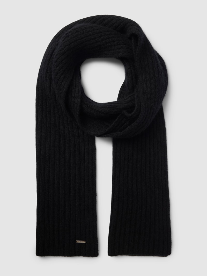 Schal mit Label-Detail Modell 'Lino' in schwarz
