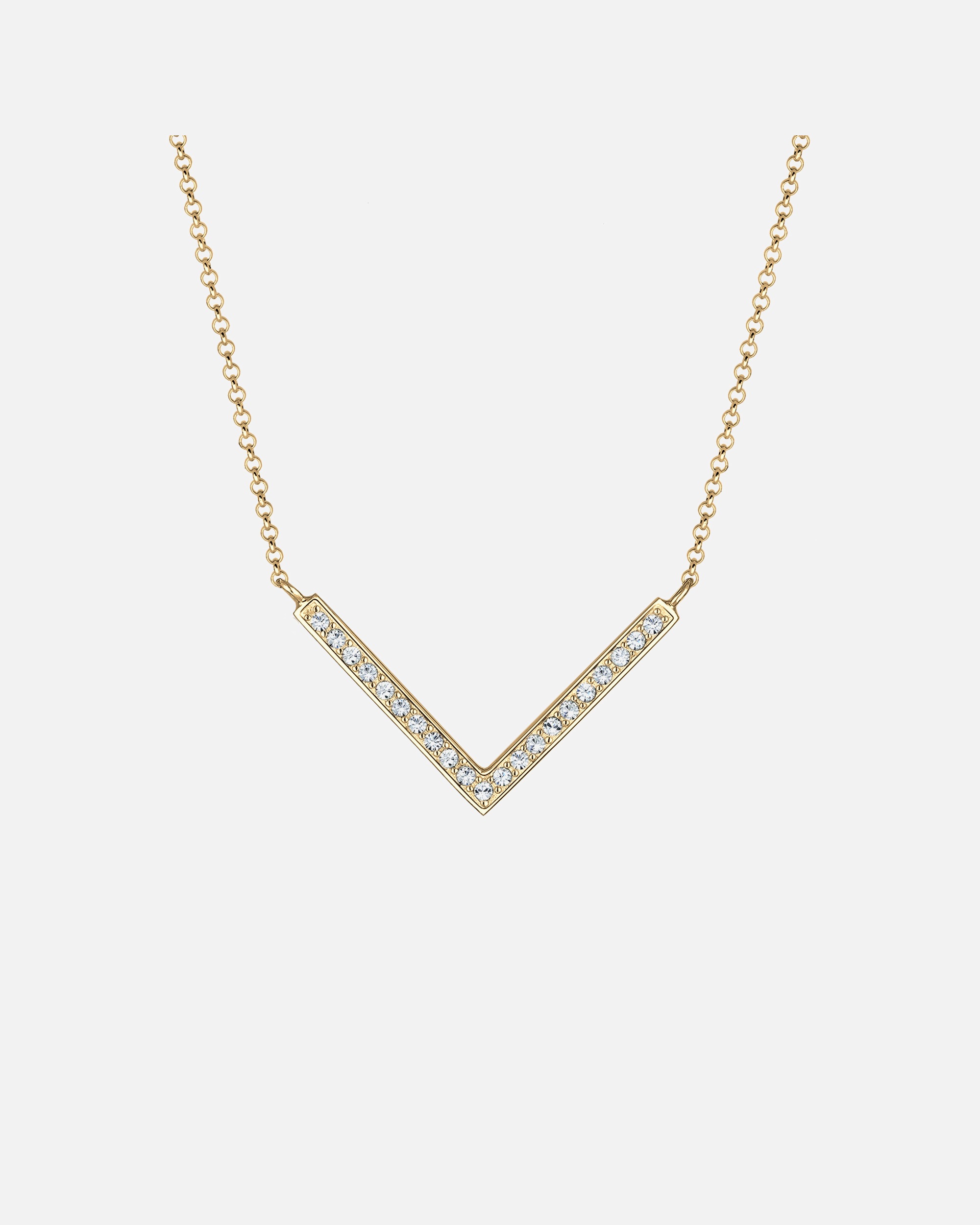 Elli női V-lánc kristályokkal, 925-ös sterling ezüstből, 45 cm hosszú