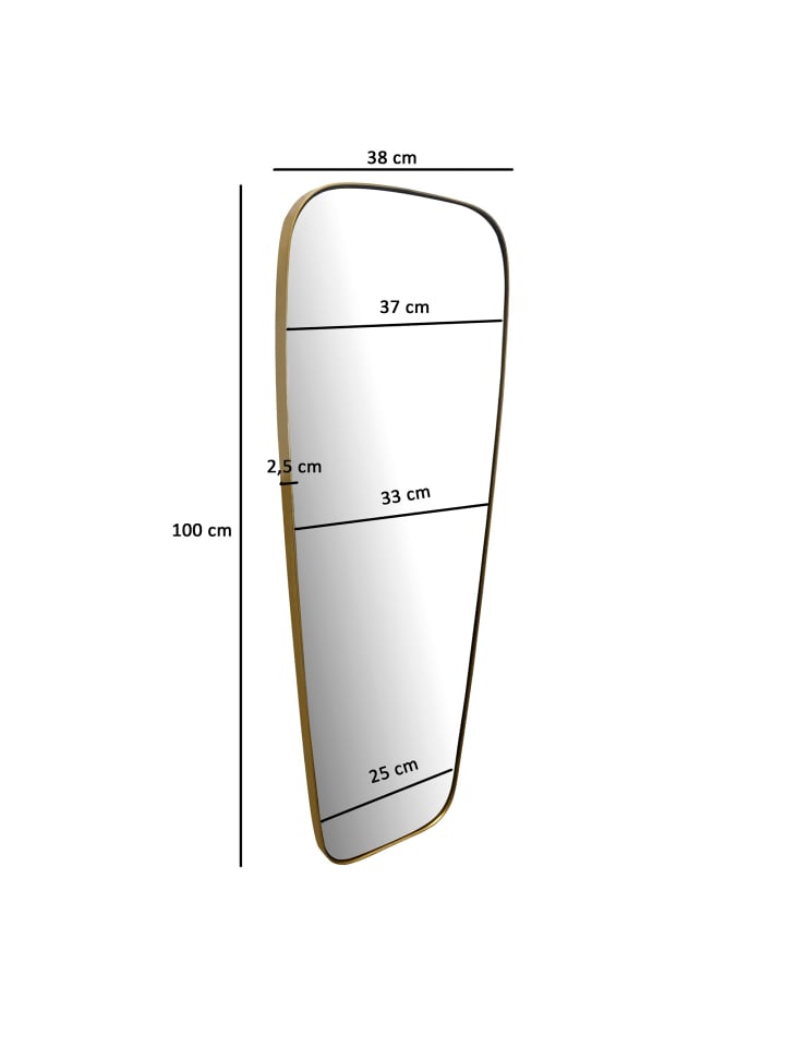 KADIMA DESIGN Wandspiegel 38x100 cm Metall Design Hängespiegel , Eisen günstig kaufen onesize