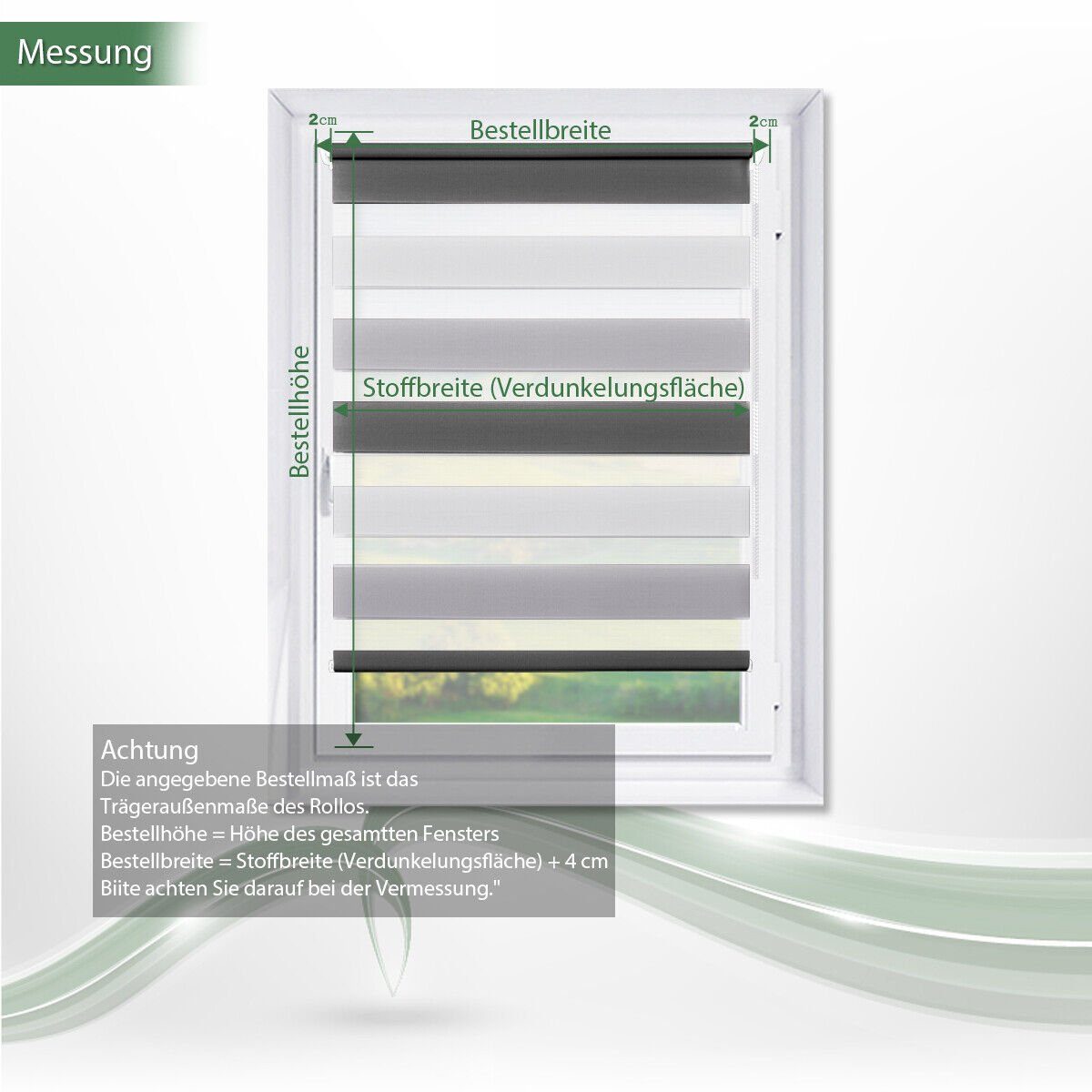 Doppelrollo ohne Bohren 130cm/150cm/230cm, OUBO, freihängend, verspannt, Klemmfix, Klemmträger, Für Fenster und Tür mit Klemmträger lichtdurchlässig verdunkelnd