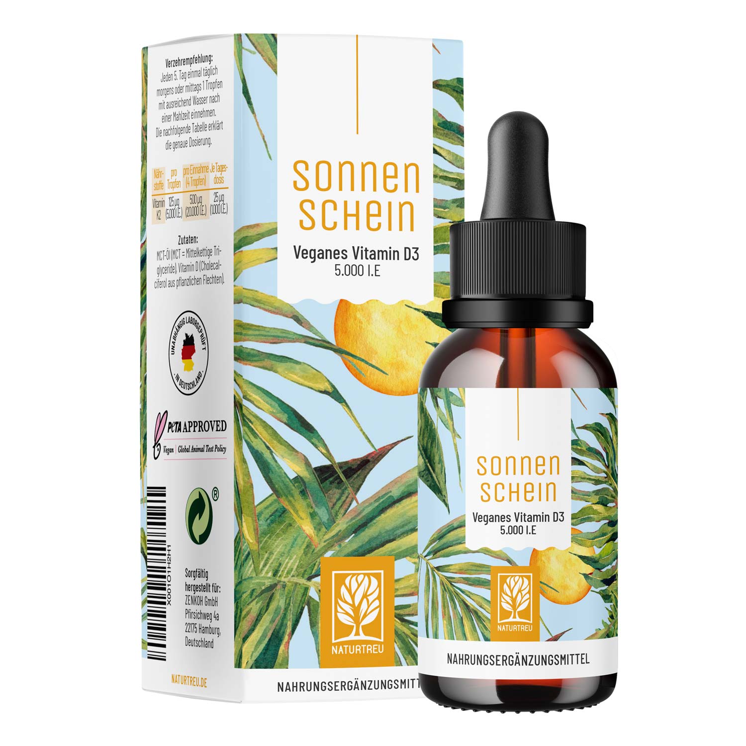 Vitamin D3-Tropfen hochdosiert - Sonnenschein - NATURTREU®