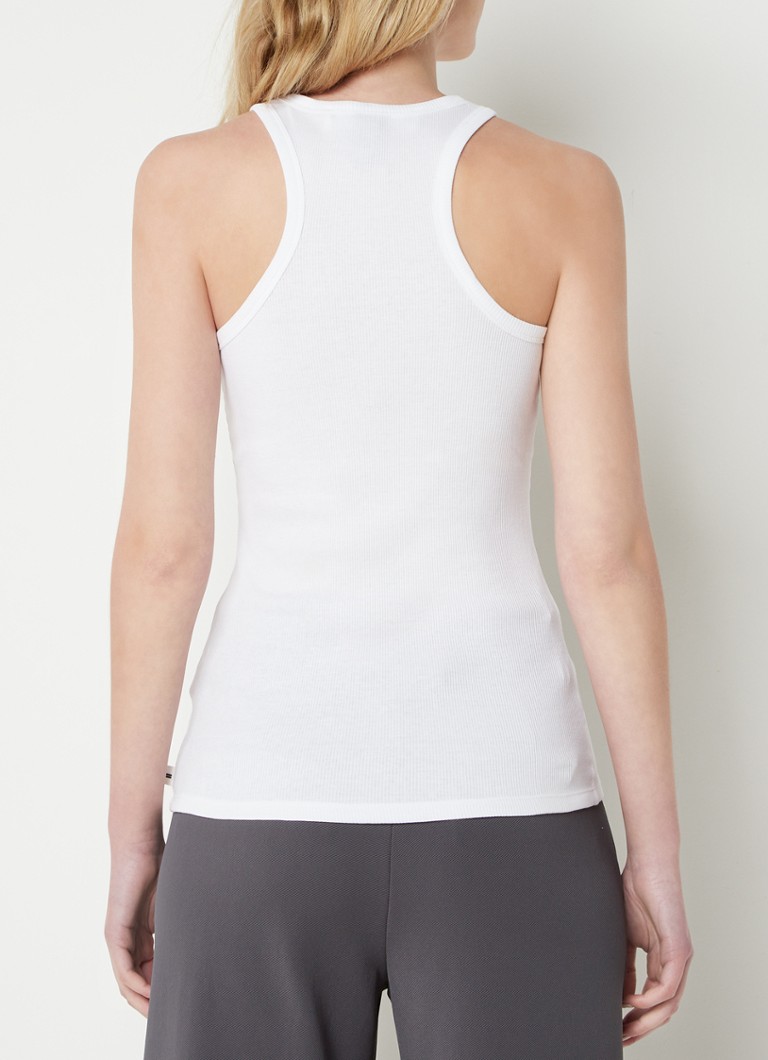 10DAYS Tank top with ribbed structure and logo embroidery
