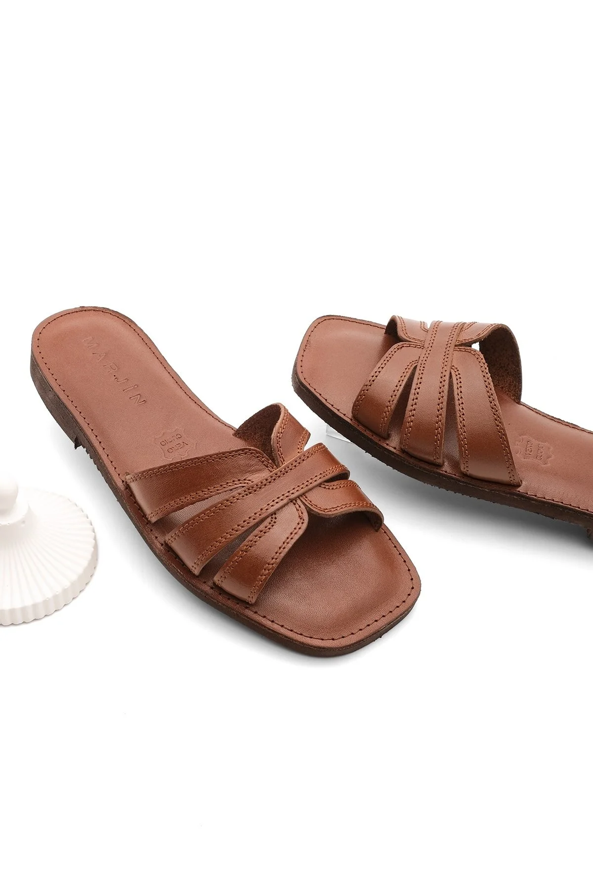 Marjin  Pantolette - Braun - Flacher Absatz