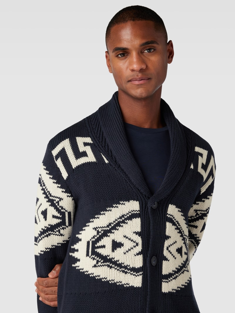 Strickjacke mit Knopfleiste in marineblau