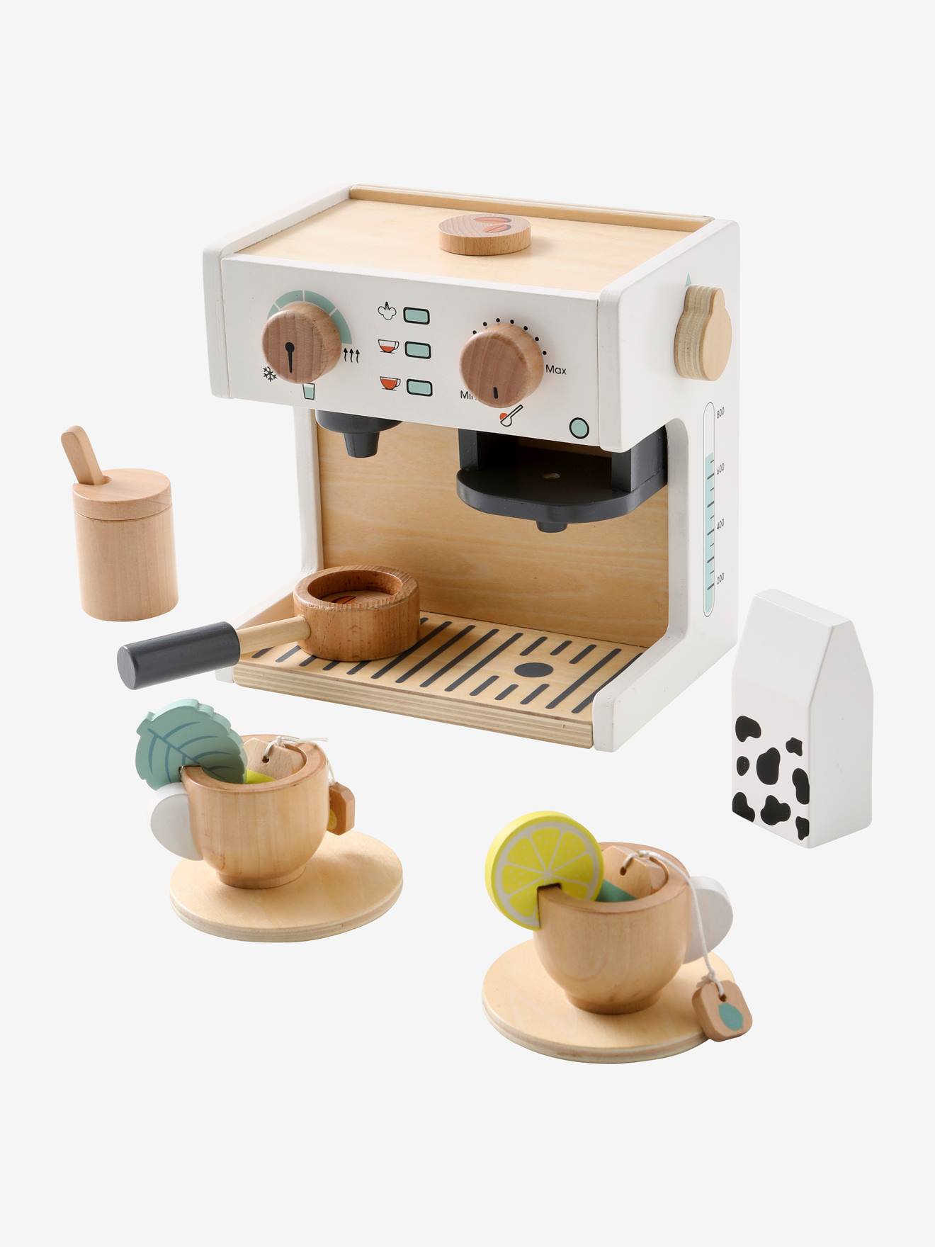 Vertbaudet Kinder Kaffee- und Teemaschine aus Holz FSC - mehrfarbig