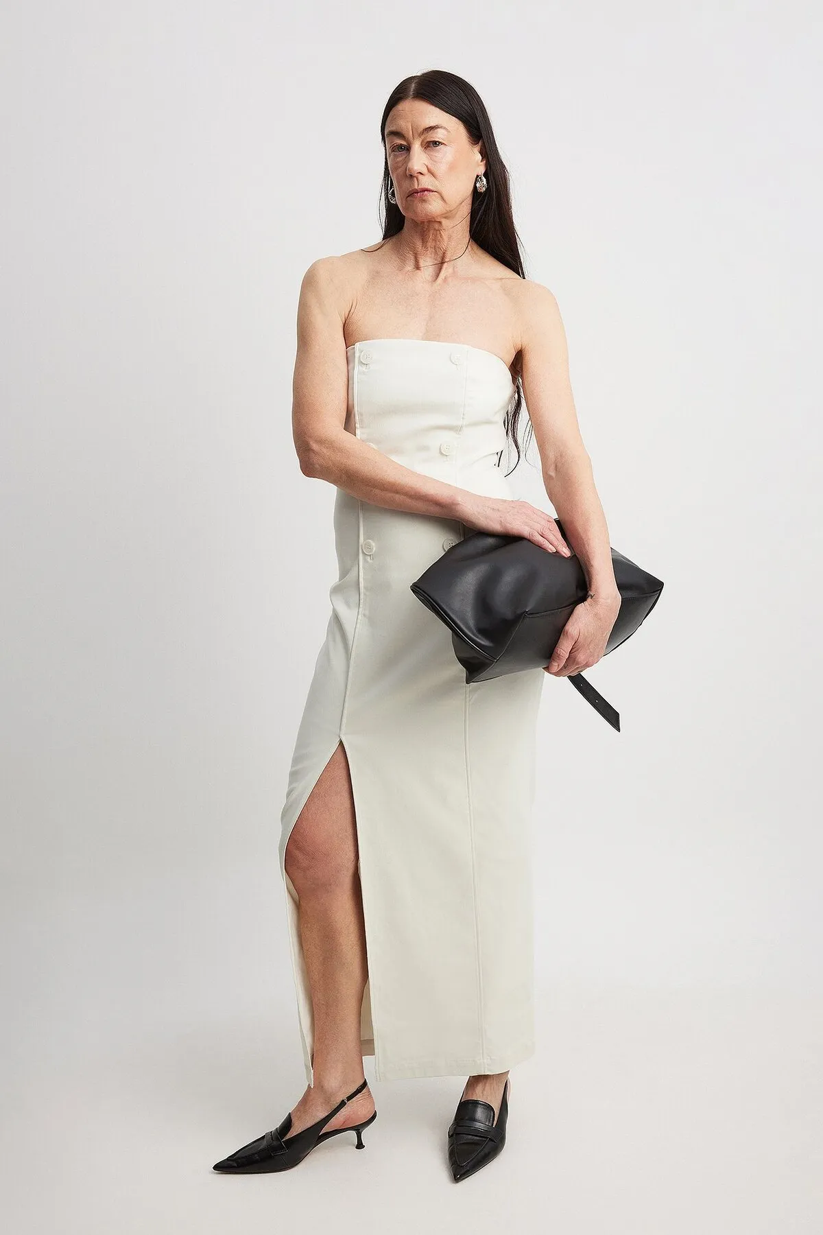 NA-KD  Zweireihiges Bandeau-Midikleid