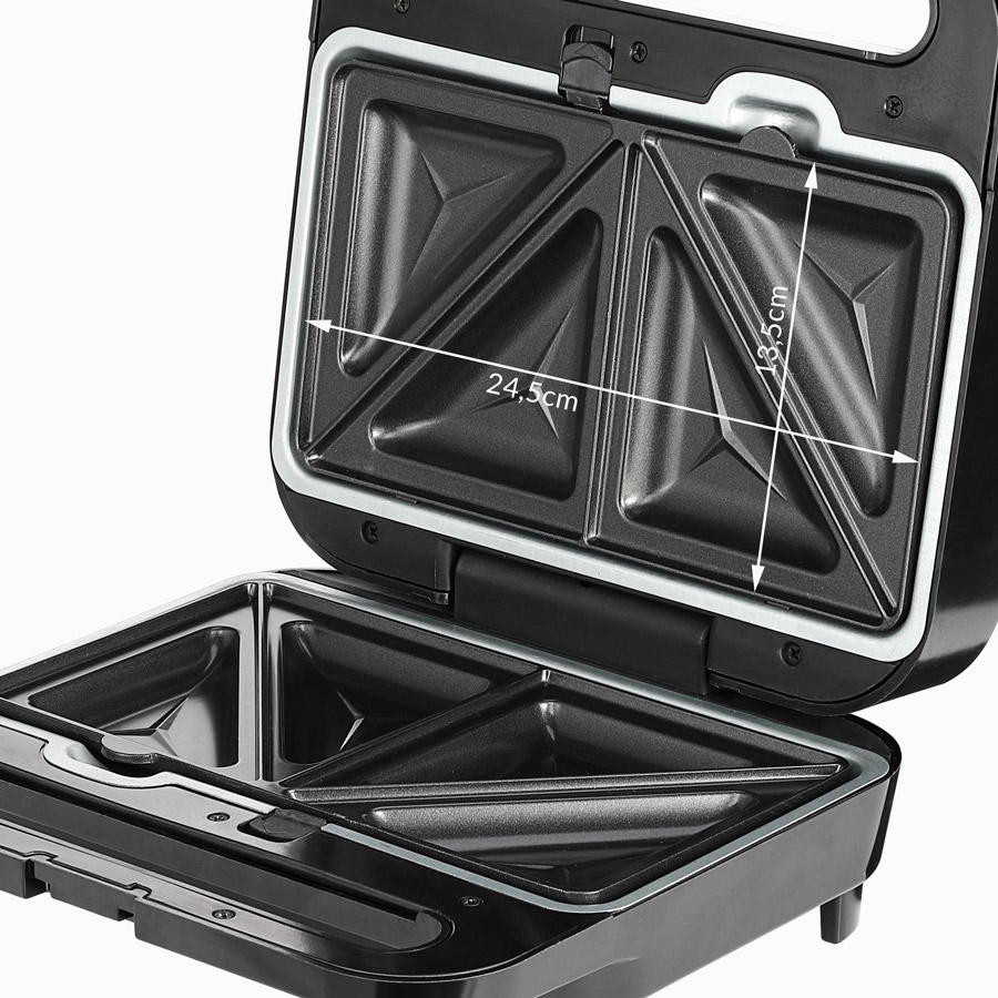 Monzana Kontaktgrill XXL 3in1 Schwarz/Silber 1.000W