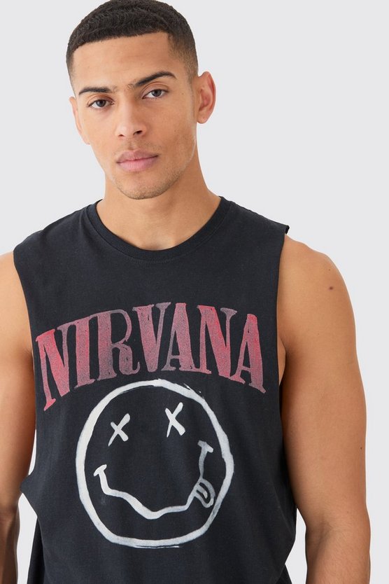 Oversize Tanktop mit Nirvana-Print