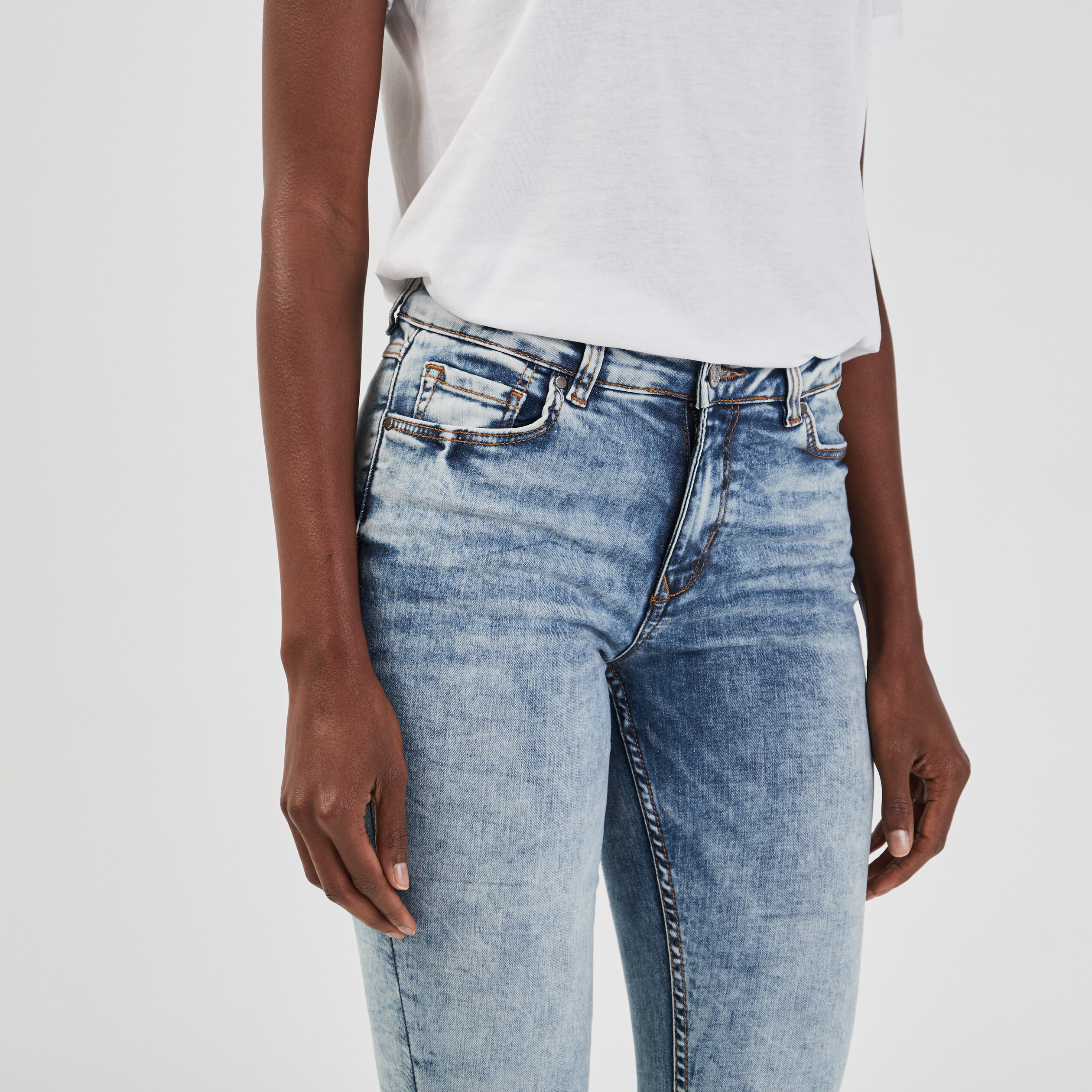 Jeans skinny délavé Creeks denim double stone femme | La Halle