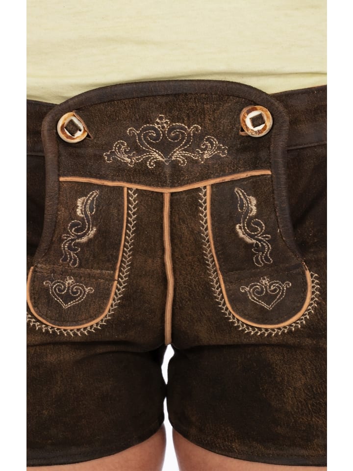 MADDOX Lederhose DALIA in dunkelbraun günstig kaufen