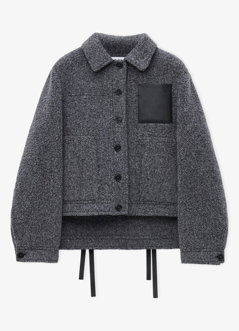 LOEWE Jacket in wool blend with lambskin details