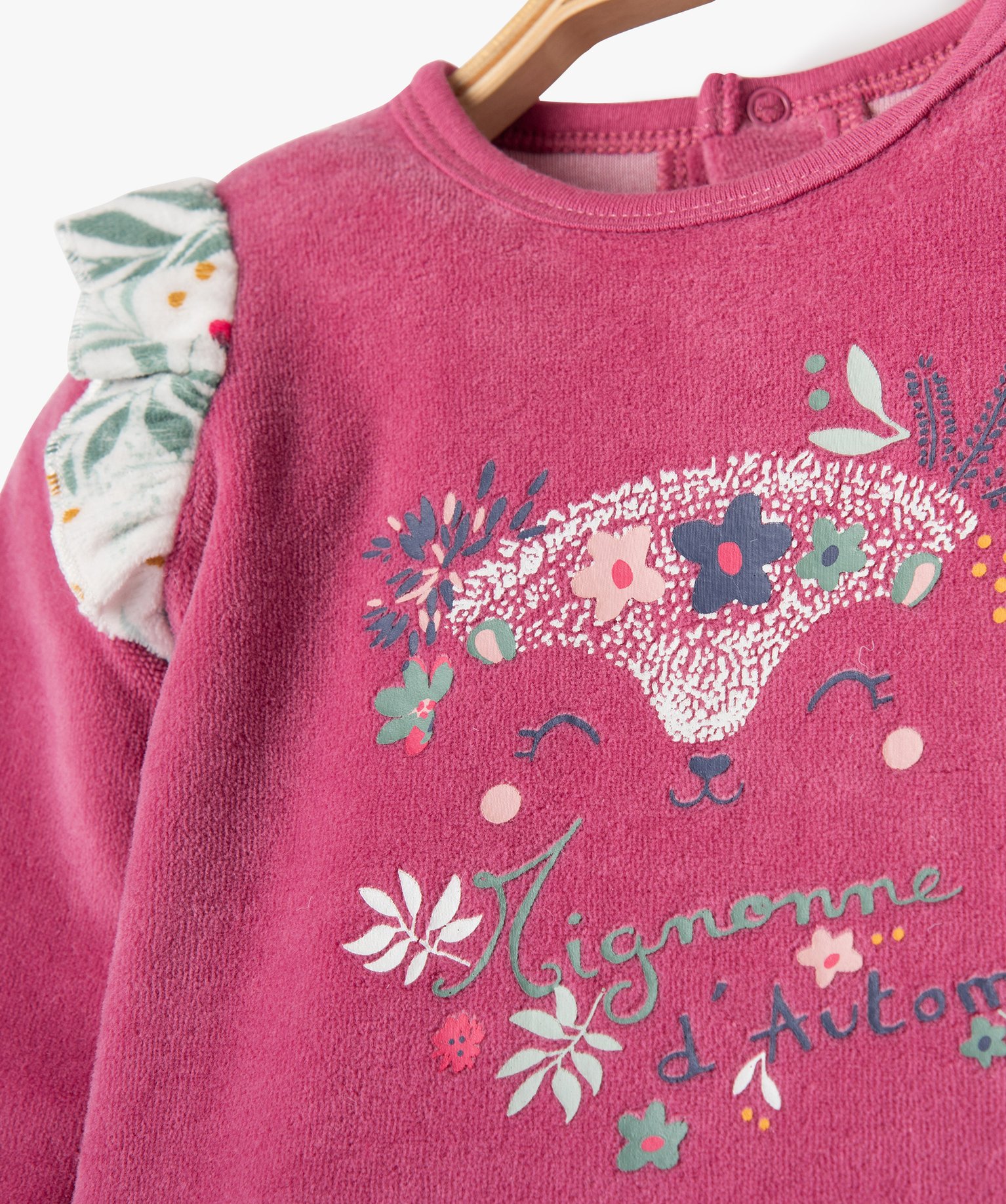 Pyjama 2 pièces avec volants sur les épaules bébé fille ... vert | GEMO