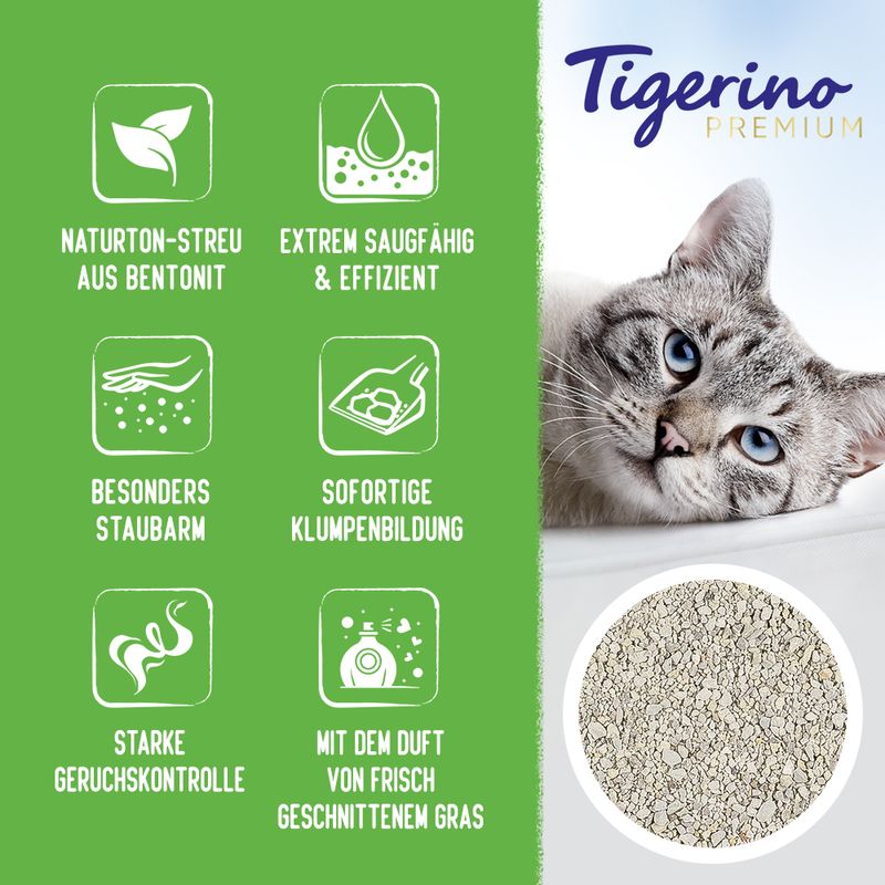 Tigerino Premium Katzenstreu - Frischegrasduft