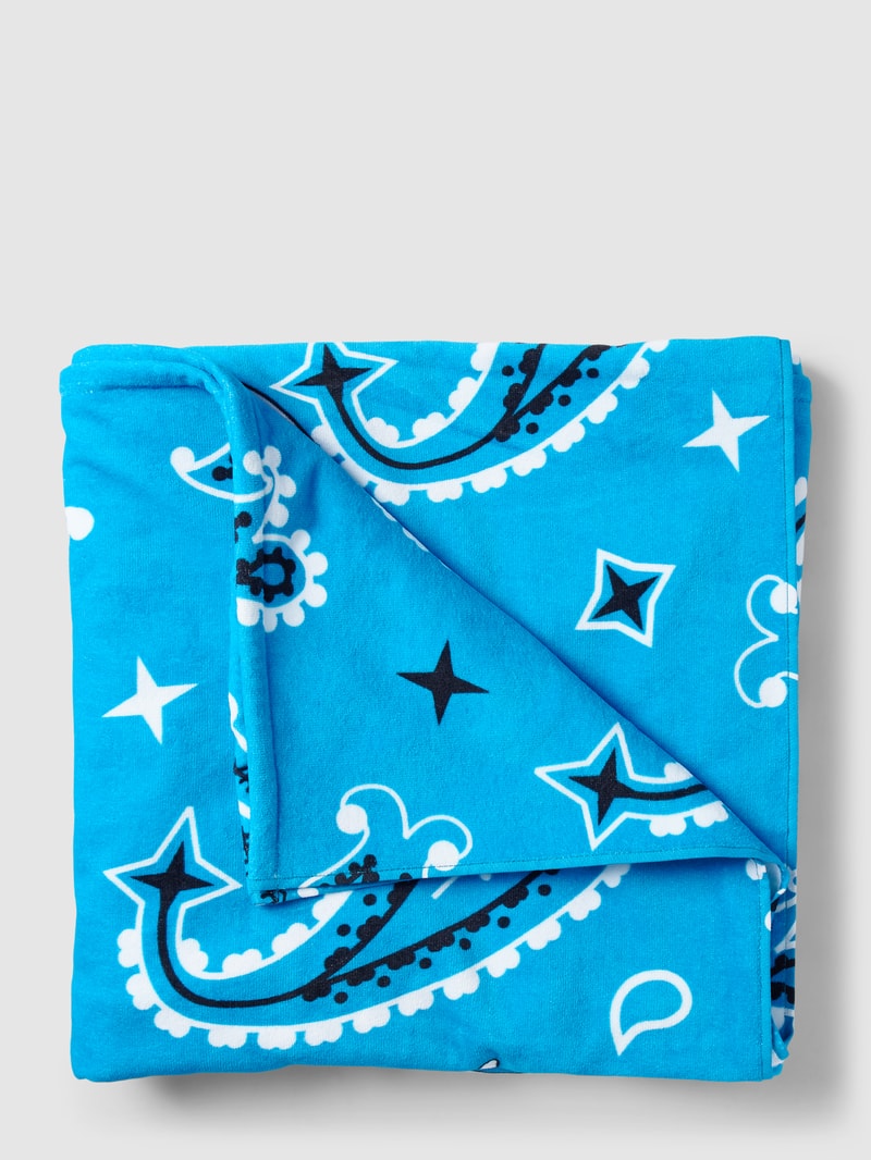 Handtuch mit Label-Print in türkis