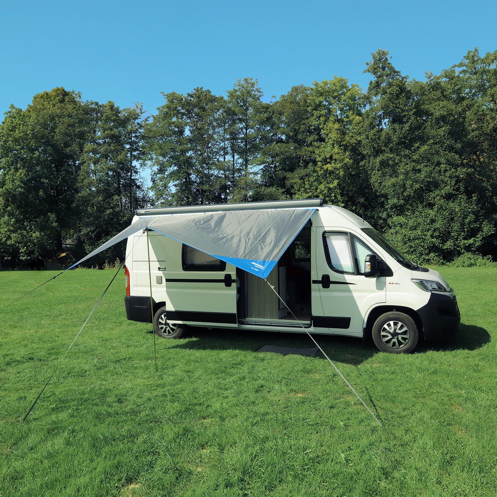 deiwo Sonnensegel Wohnmobil Wohnwagen Sonnensegel, grau, 2,50 x 2,4m, Wassersäule 2000mm