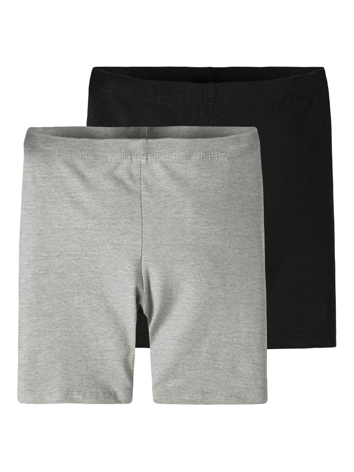 name it Radlerhosen 2er-Pack in black/grey melange günstig kaufen