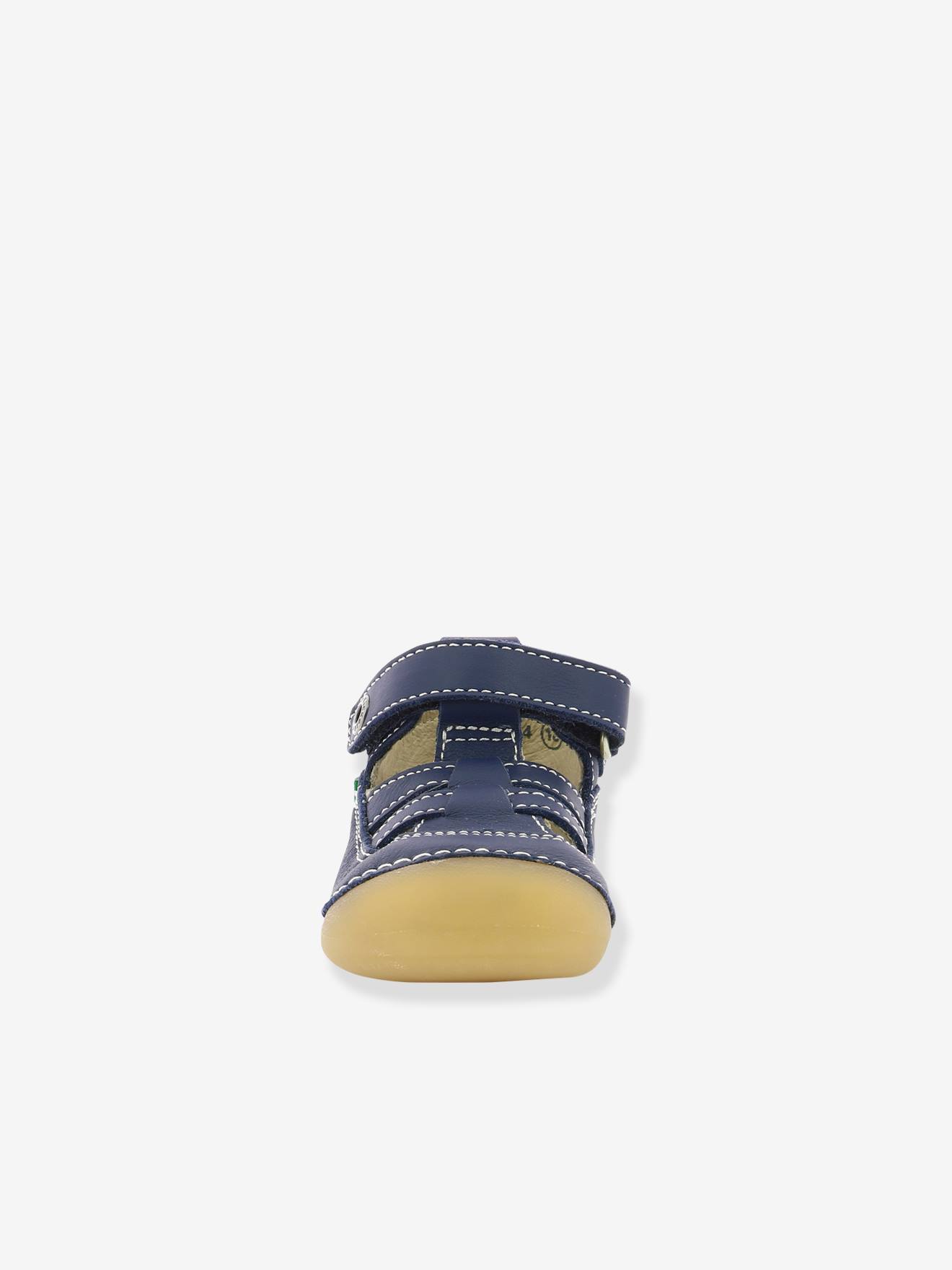 Sandales cuir bébé Sushy Originel Softers KICKERS® blanc