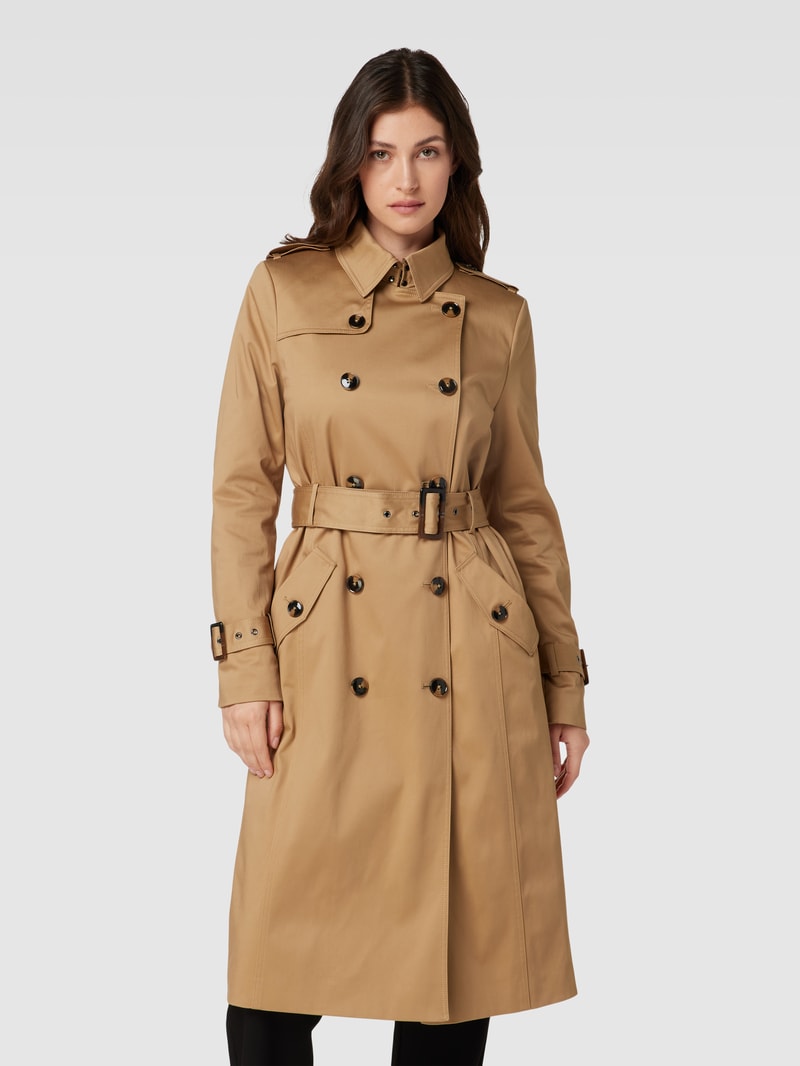 Trenchcoat mit doppelreihiger Knopfleiste in schlamm