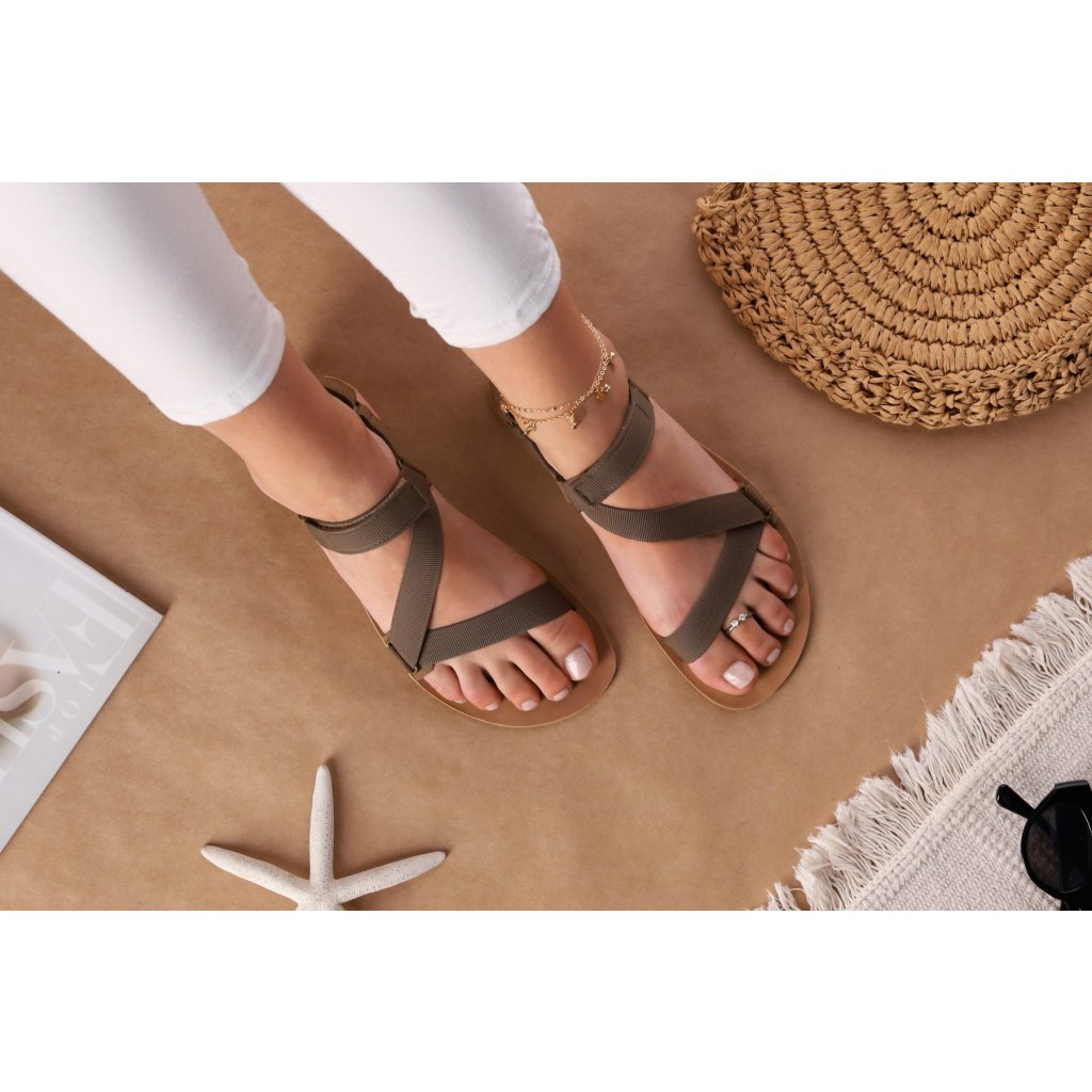 Be Lenka Flexi Olive Green Barfußsandalen