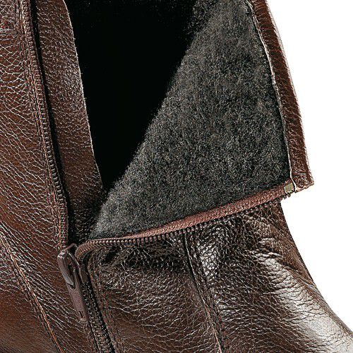 Botillons zippés cuir fourrés laine