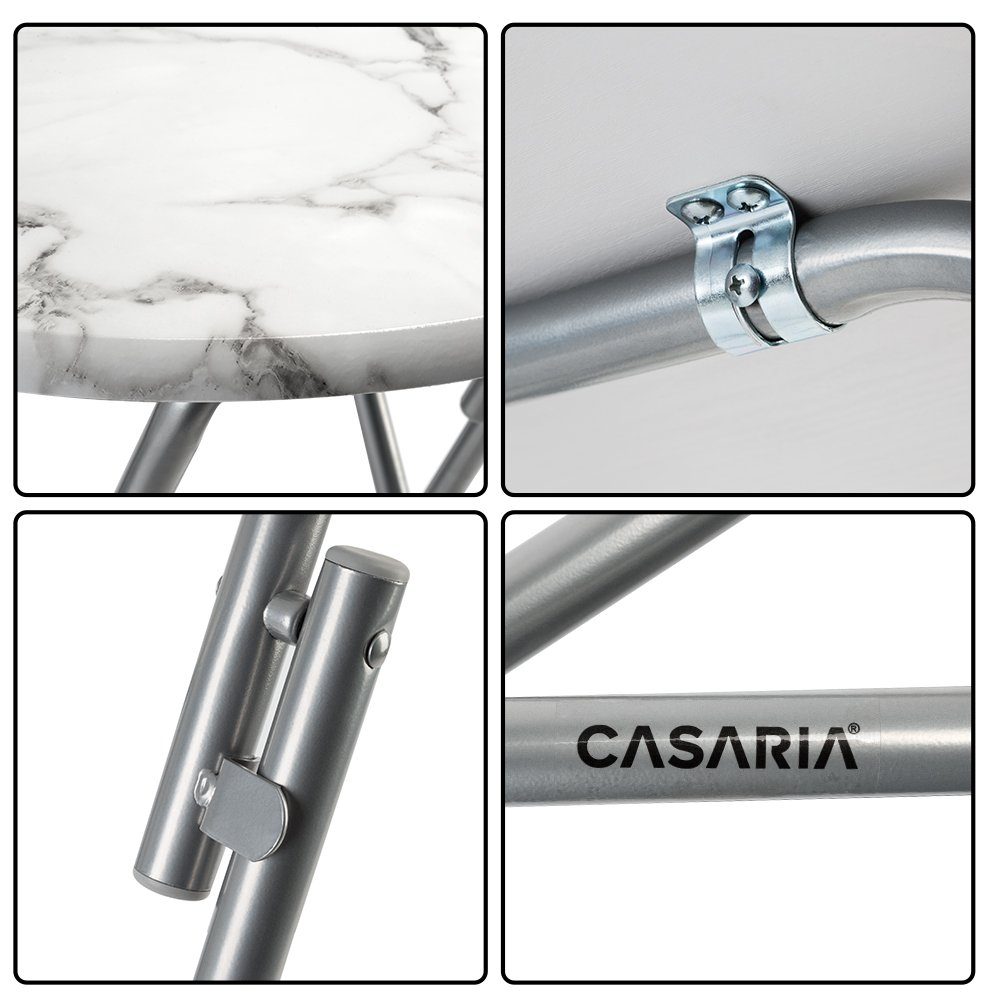 Casaria Stehtisch (2-St), 2x Klappbar 110cm Hoch Rund 60cm Garten Camping Bistrotisch