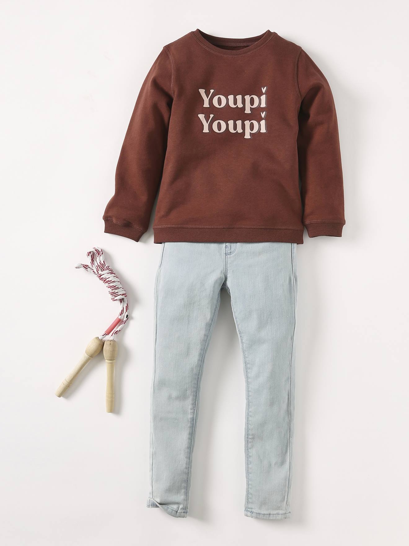 Vertbaudet Mädchen Sweatshirt BASIC - braun-soeurs de coeur