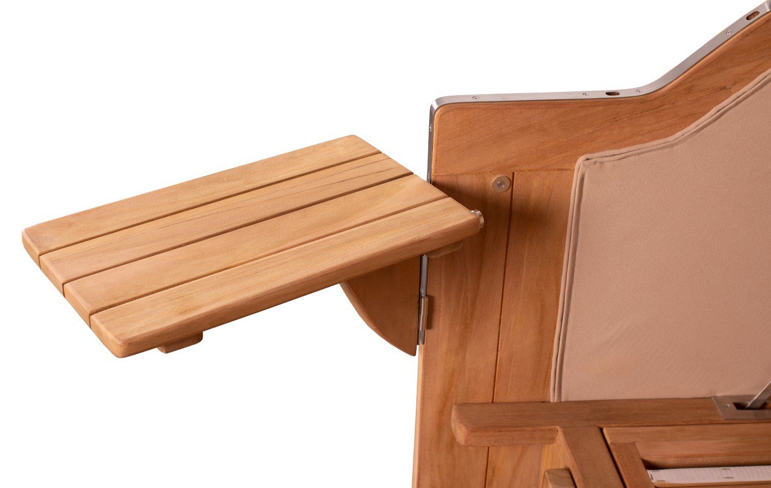 bene living Strandkorb Ammersee Grande XL Teak - PE grau - Modell 505, BxTxH: 142x95x165 cm, Volllieger ca. 175 Grad, Ostsee-Strandkorb Komplettset, inkl. Liftersystem und Bullaugen
