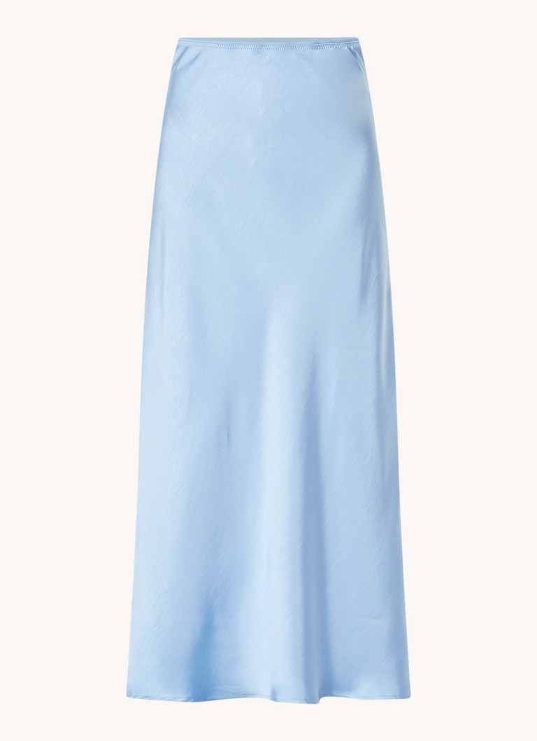 Fustă maxi din satin negru Vicky Neo