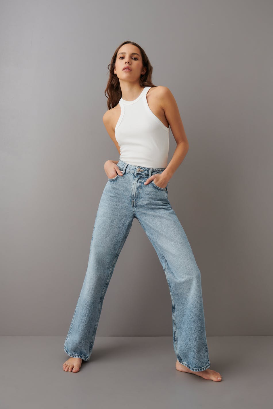 Straight high waist jeans