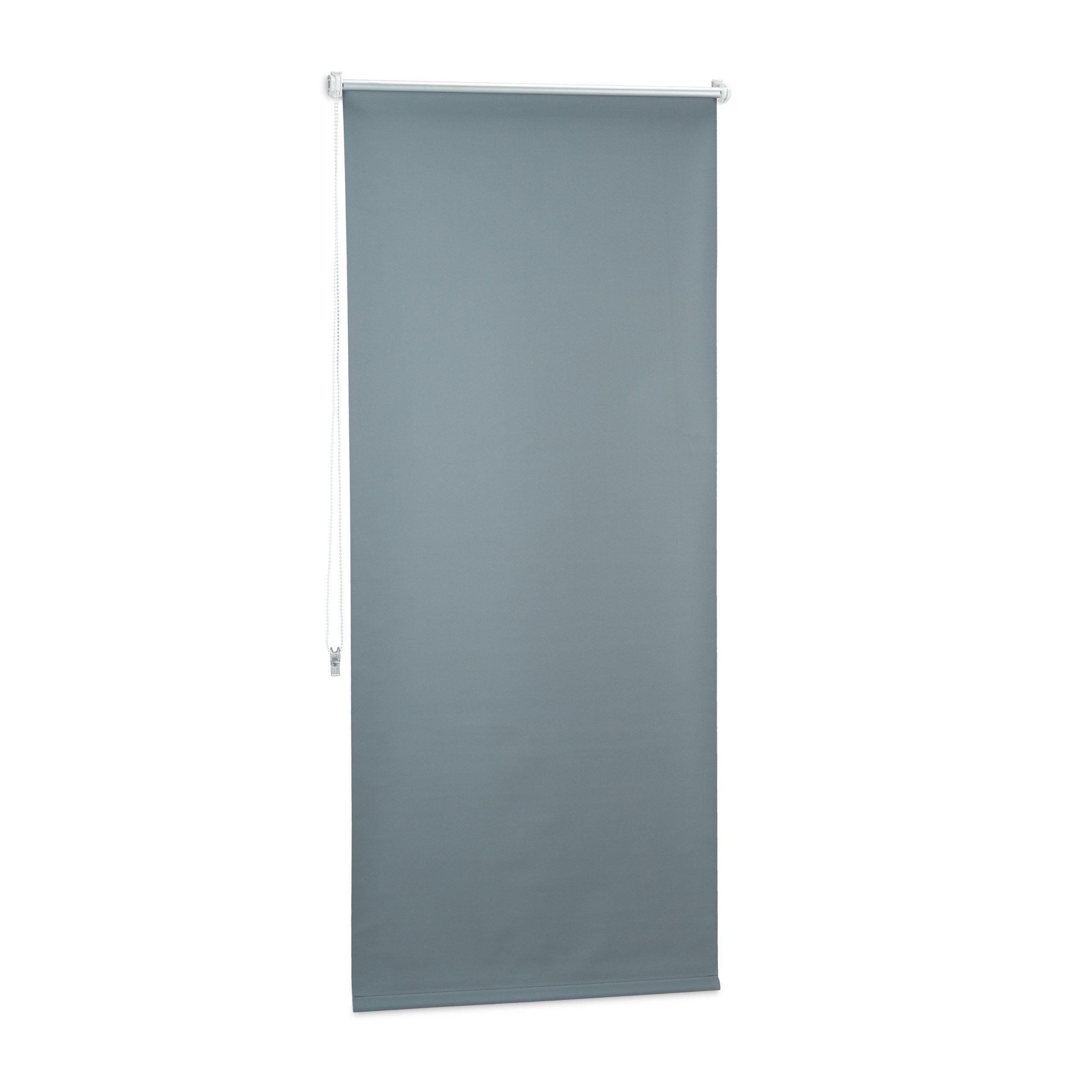 Verdunklungsrollo Verdunkelungsrollo grau 60 bis 120 breit, relaxdays, 70x160cm