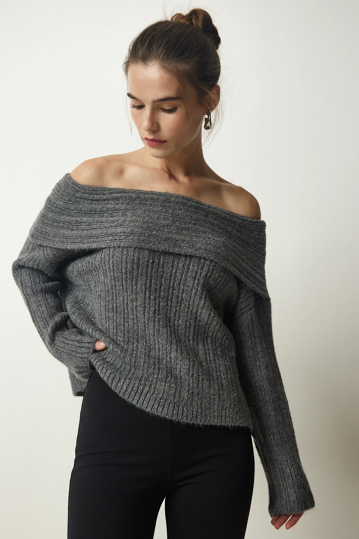 Happiness İstanbul  Pullover - Grau - Regular Fit