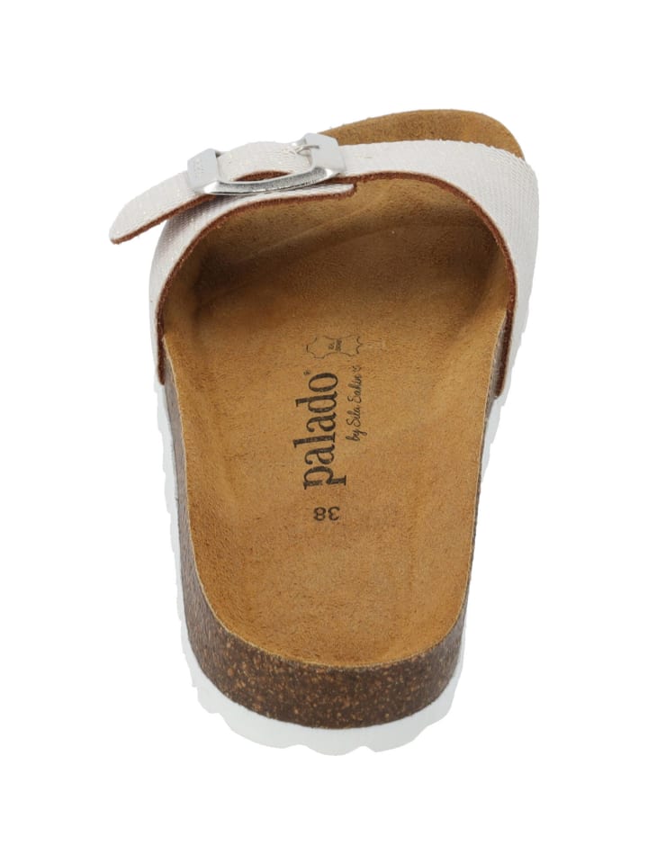 palado Pantoletten in beige glitzer günstig kaufen