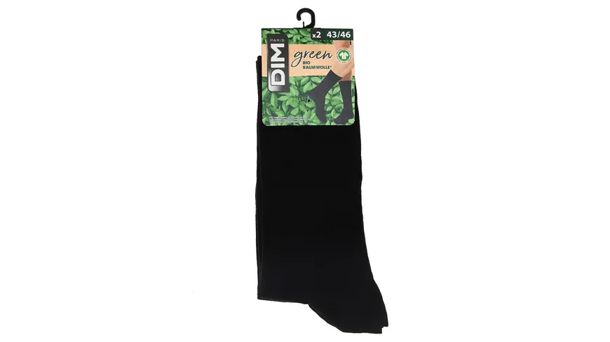 DIM Herren Socken aus Bio-Baumwolle 2er Pack noir