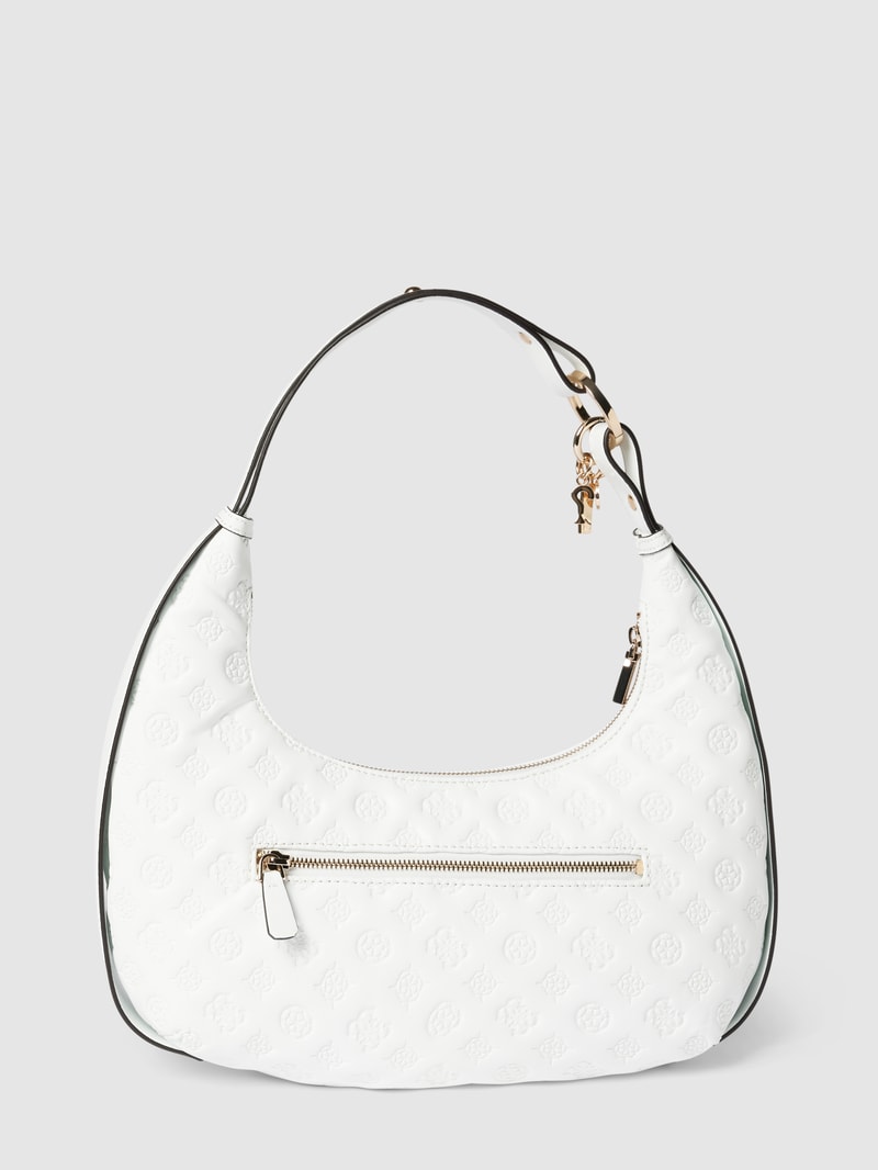 Hobo Bag mit Allover-Logo Modell 'LA FEMME HOBO' in weiß