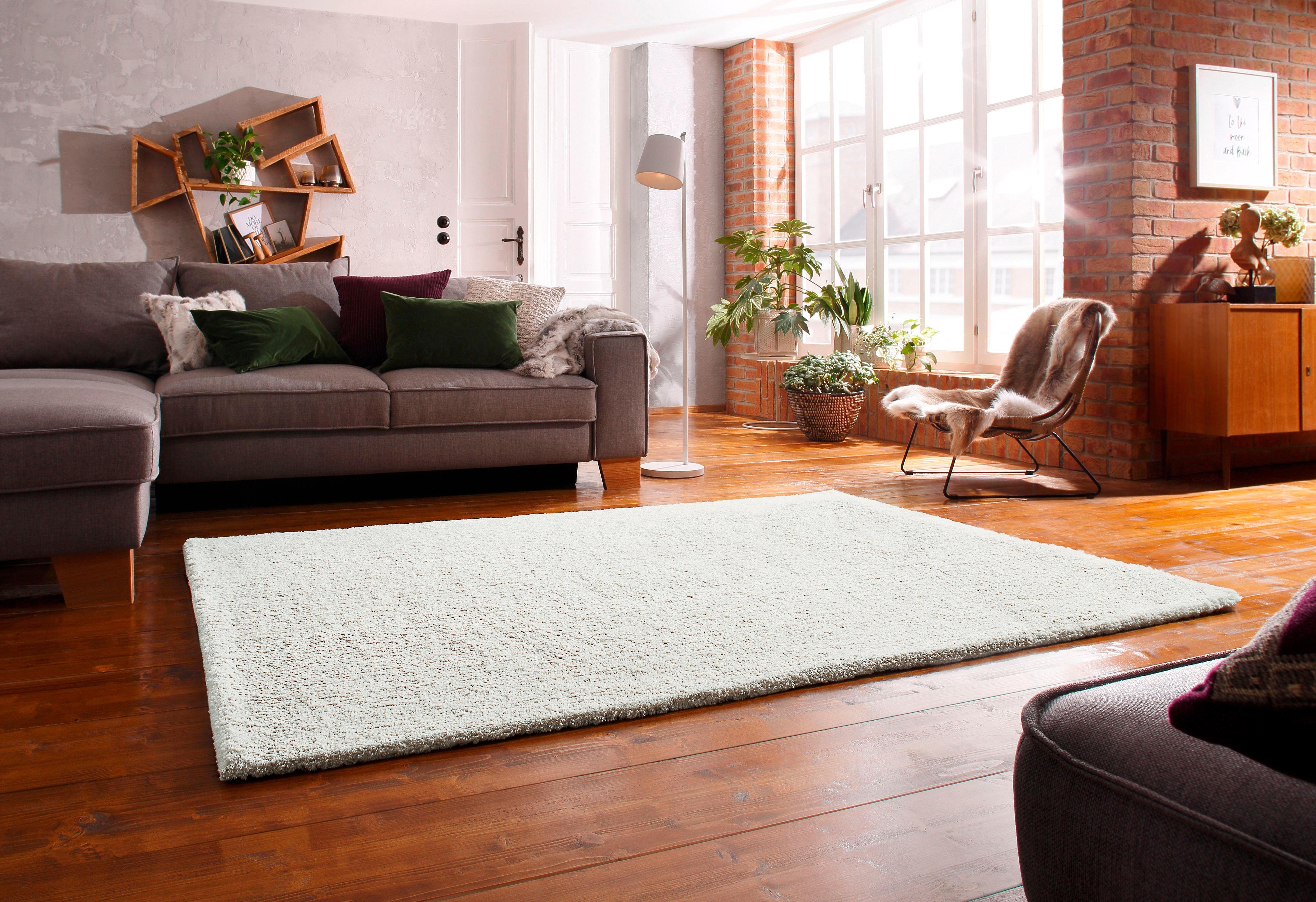 Hochflor-Teppich Microfaser Teppich Magong, my home, rechteckig, Höhe: 25 mm, Wohnzimmer, Schlafzimmer, Kinderzimmer, auch rund und als Läufer