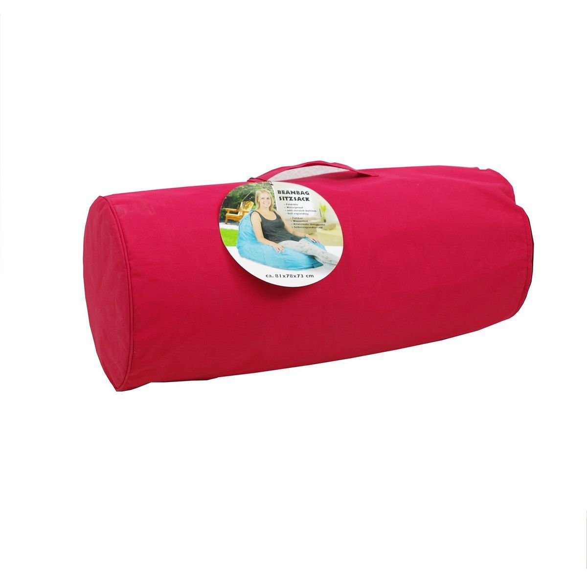 Lifetime Garden Bodenkissen Outdoorsitzsack und Sitzkissen mobiles Bodenkissen Sessel in Rot, für Innen- und Außenbereiche